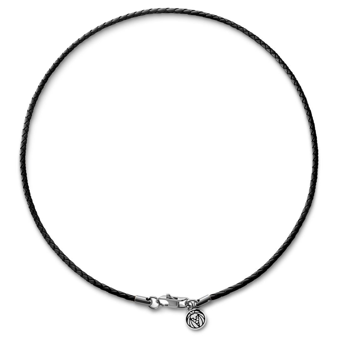 Collier/bracelet en cuir synthétique tressé noir 1,5/2/3 mm - Fermoir en acier inoxydable 316 - Longueur 46-61 cm, 46-66cm, Simili cuir, Pas de gemme Collier/bracelet en cuir synthétique tressé noir 1,5/2/3 mm - Fermoir en acier inoxydable 316 - Longueur 46-61 cm, 46-66cm, Simili cuir, Pas de gemme