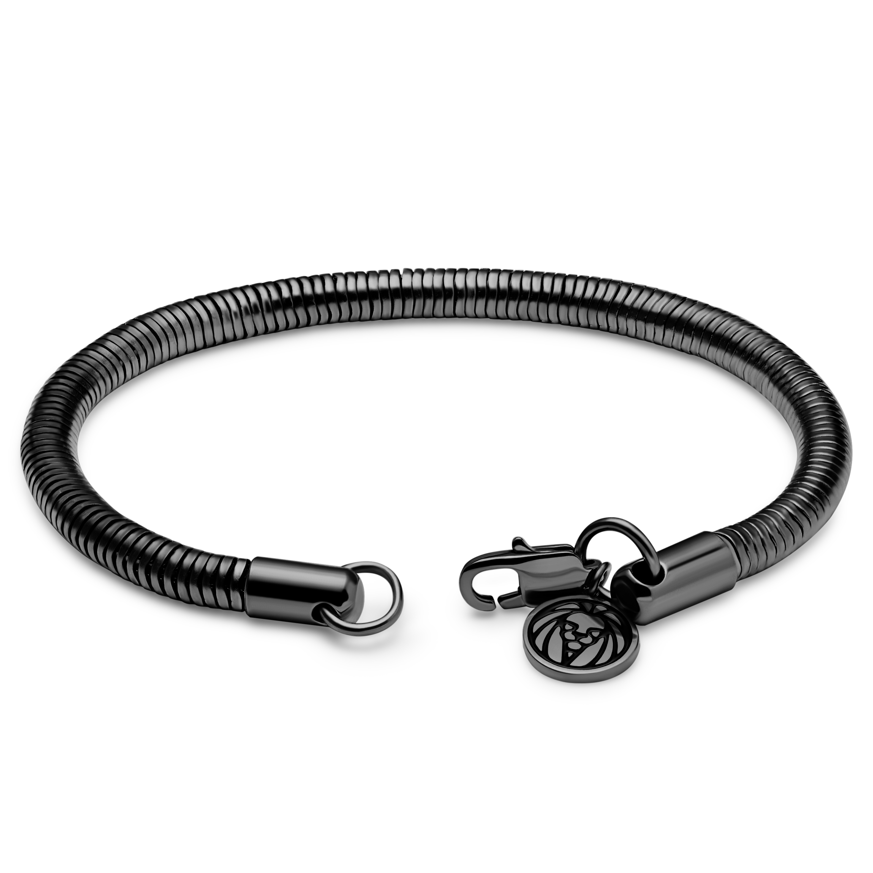 Essentials | Bracciale con catena a serpente da 4 mm nero canna di fucile - 3