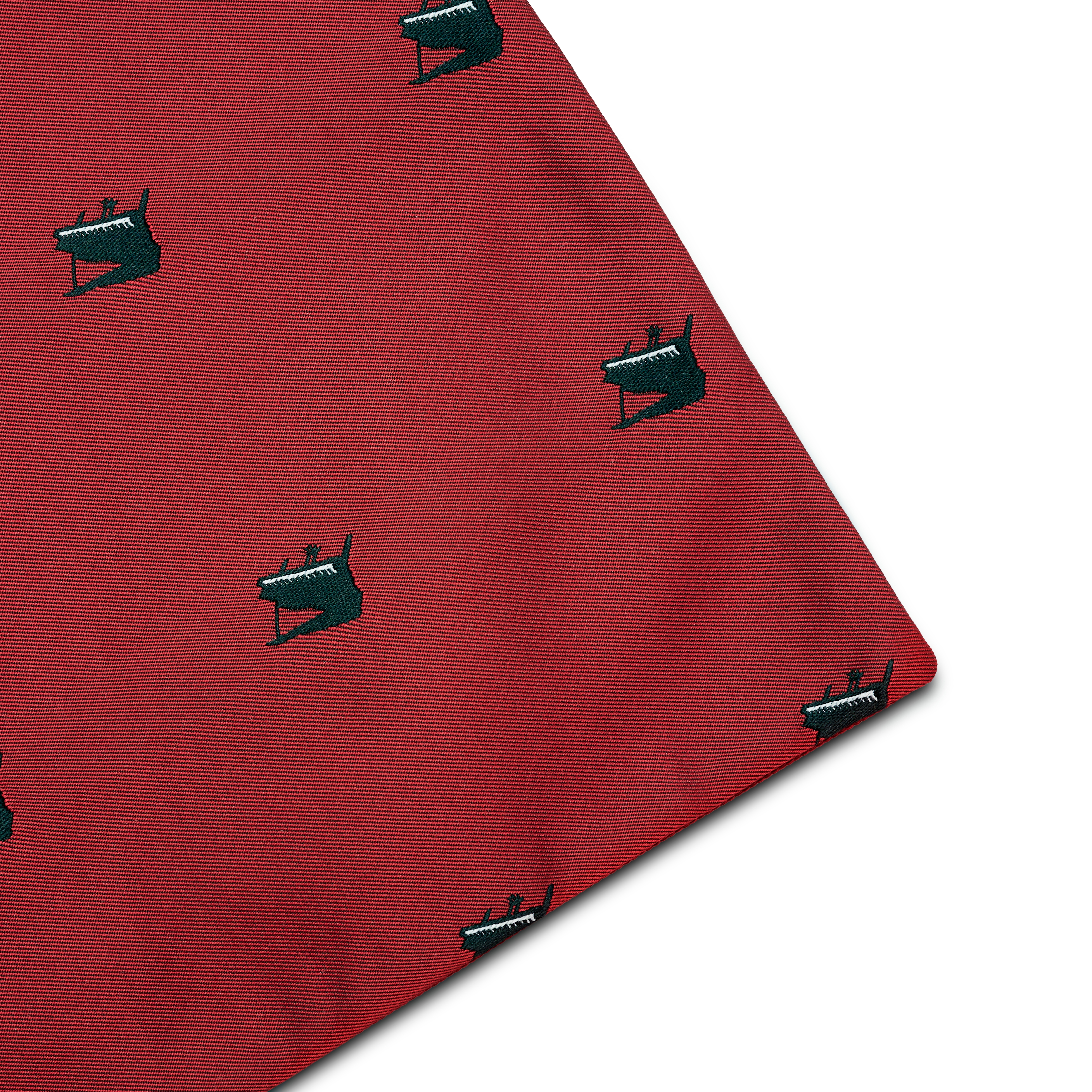 Pochette de costume réversible bordeaux à motifs de pianos - 4