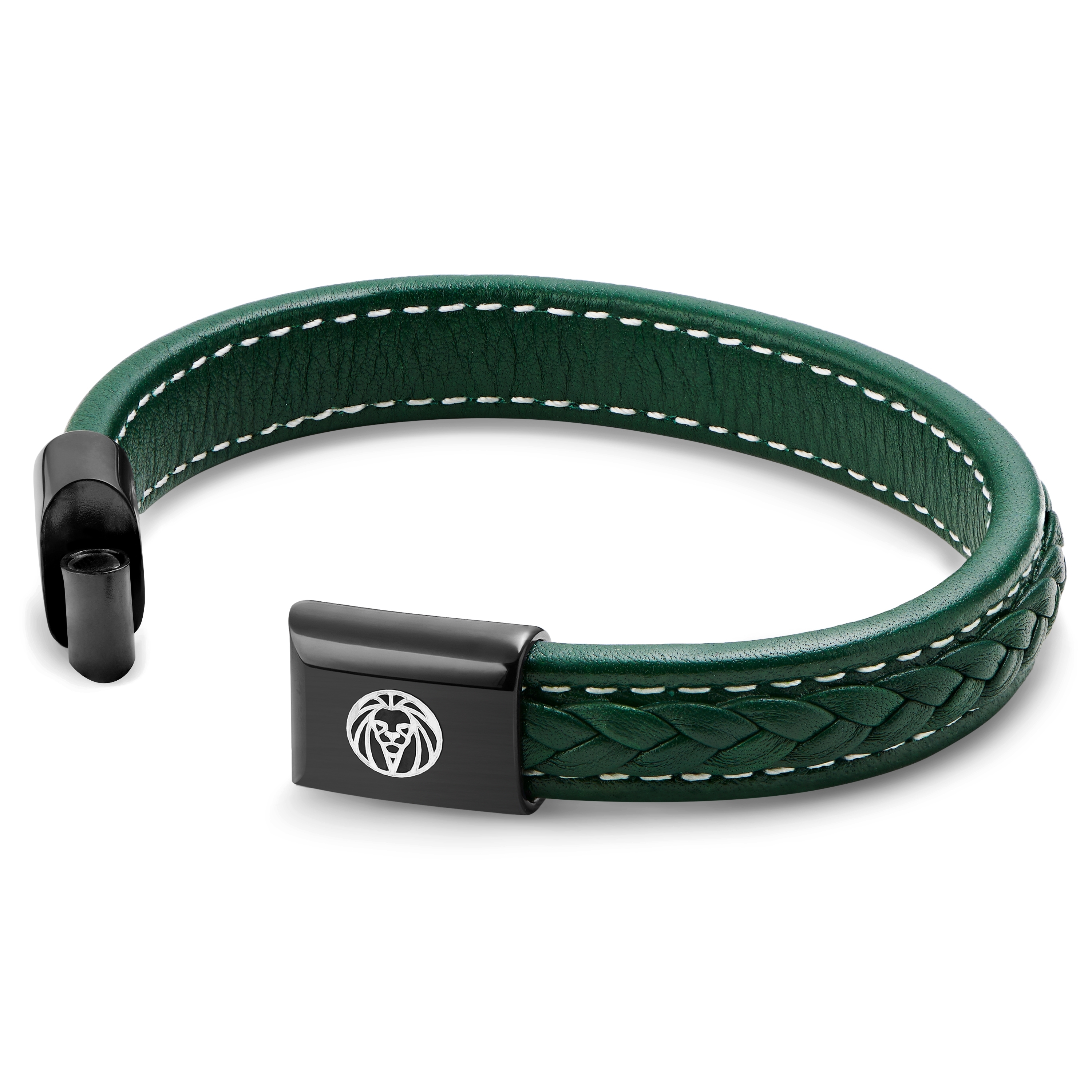 Green Retro Leather Bracelet - 2