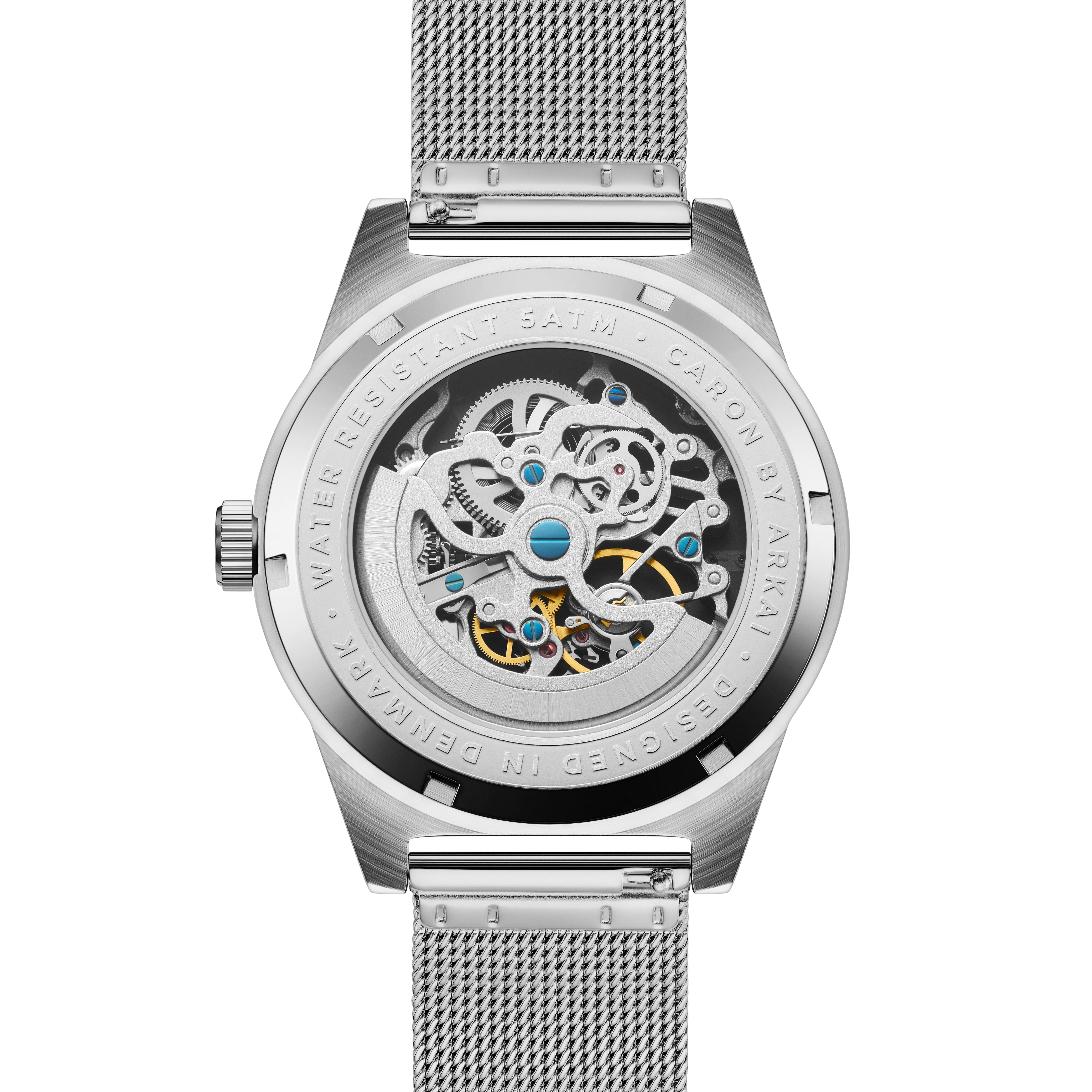 Caron | Montre squelette automatique en acier inoxydable argenté - 4