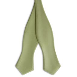 Light Green Self-Tie Grosgrain Diamond Tip Bow Tie