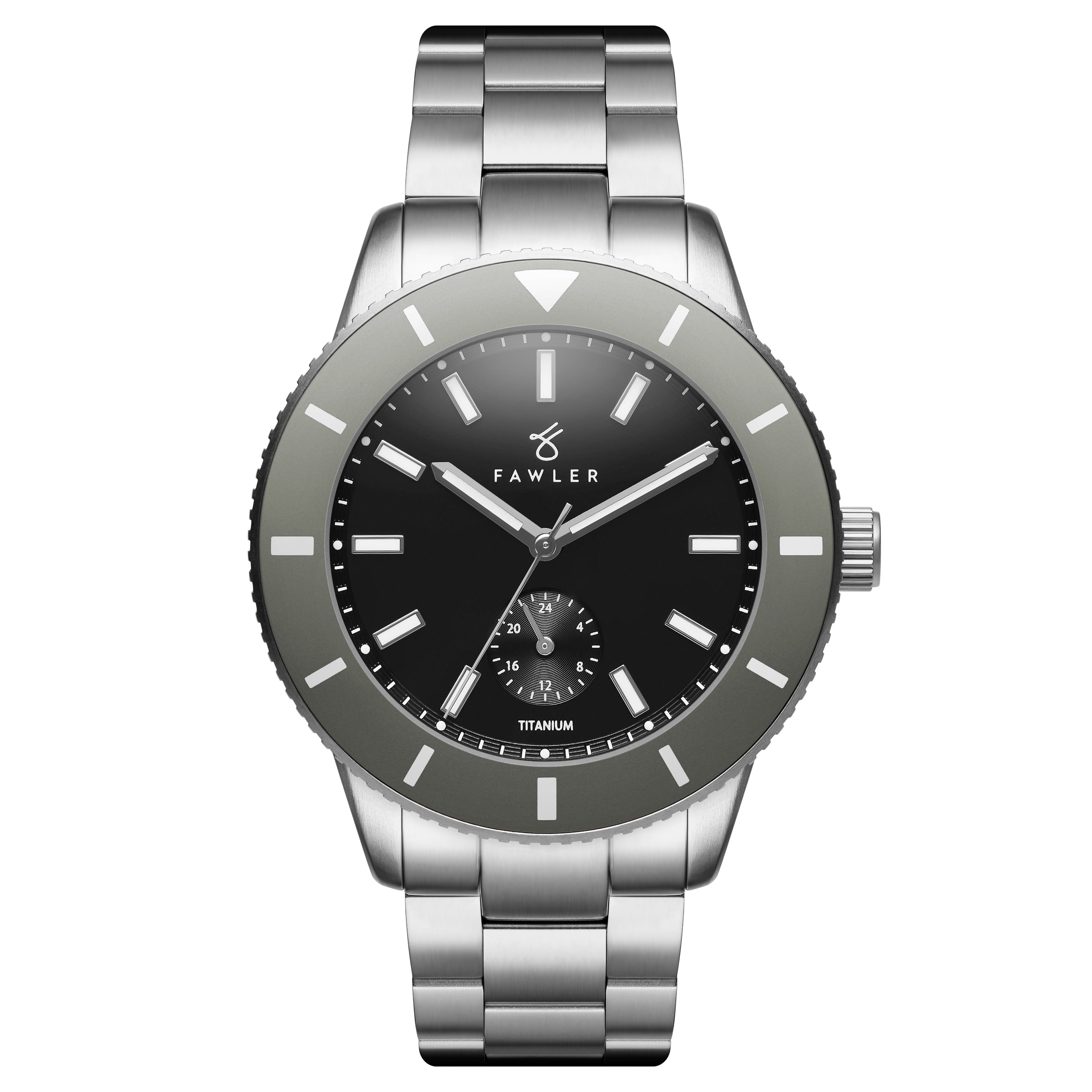 Makalu | Reloj de buceo de titanio cepillado gris