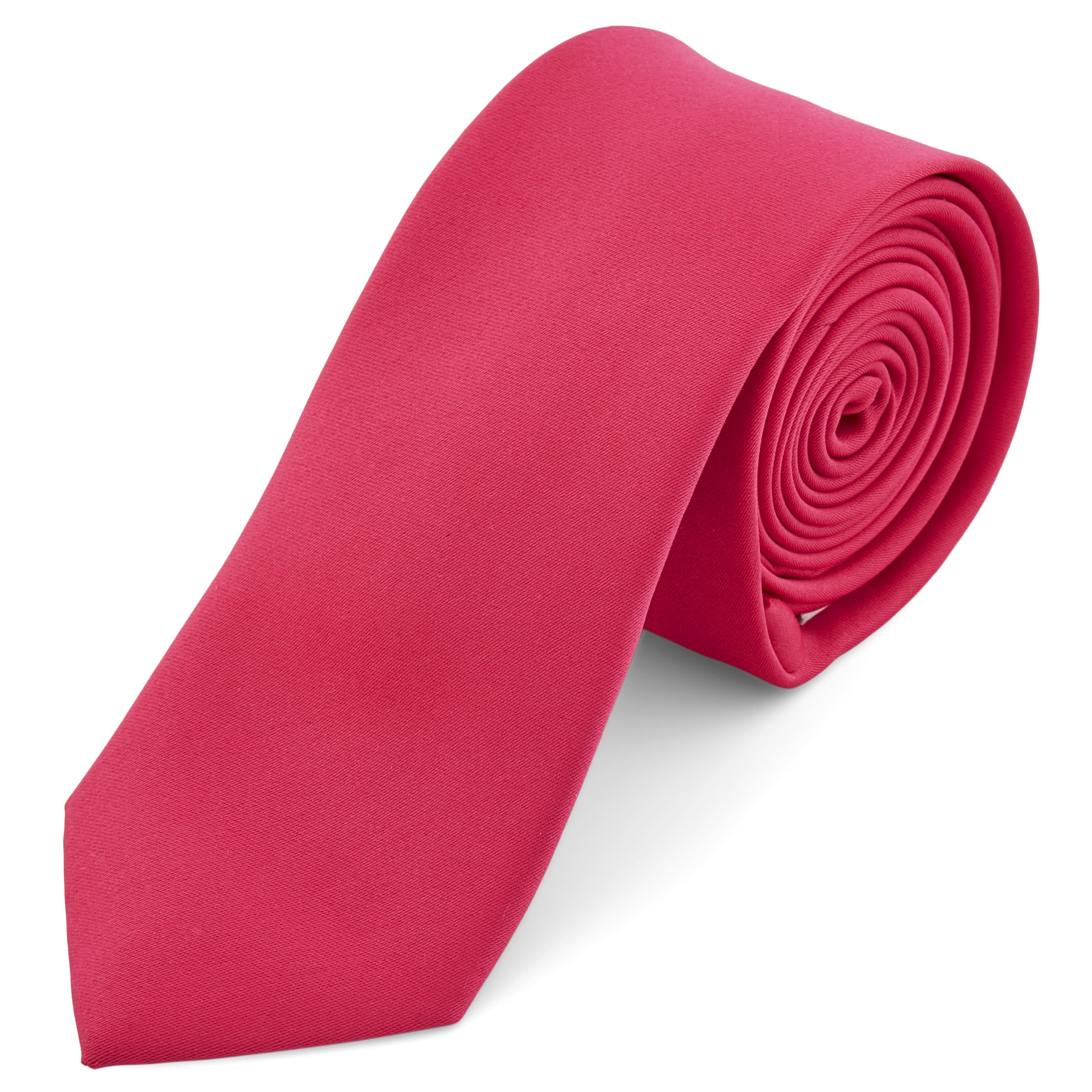 Cravată roz țipător Basic 6 cm 