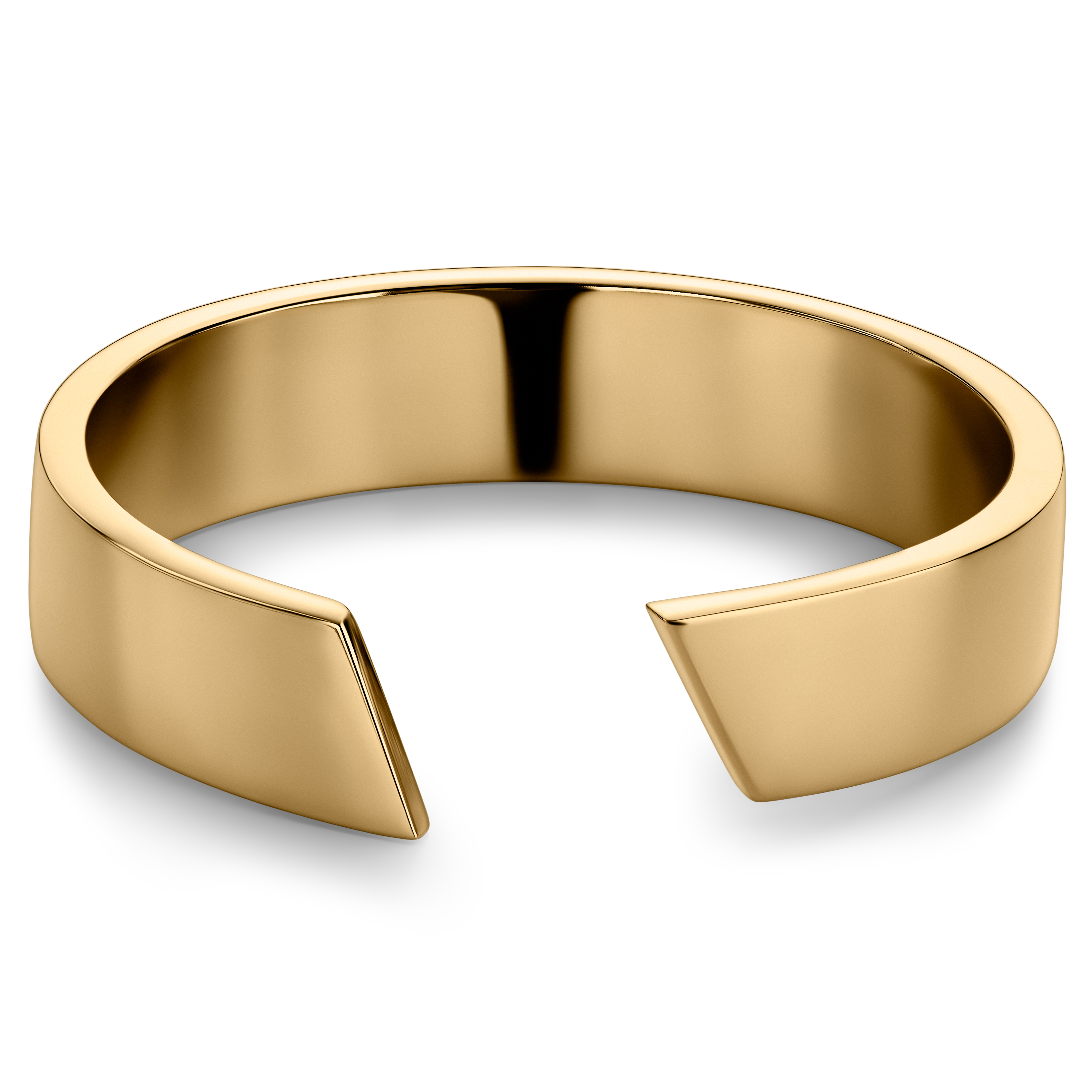 Bague réglable en argent sterling plaqué or 14K poli de 5 mm - 2