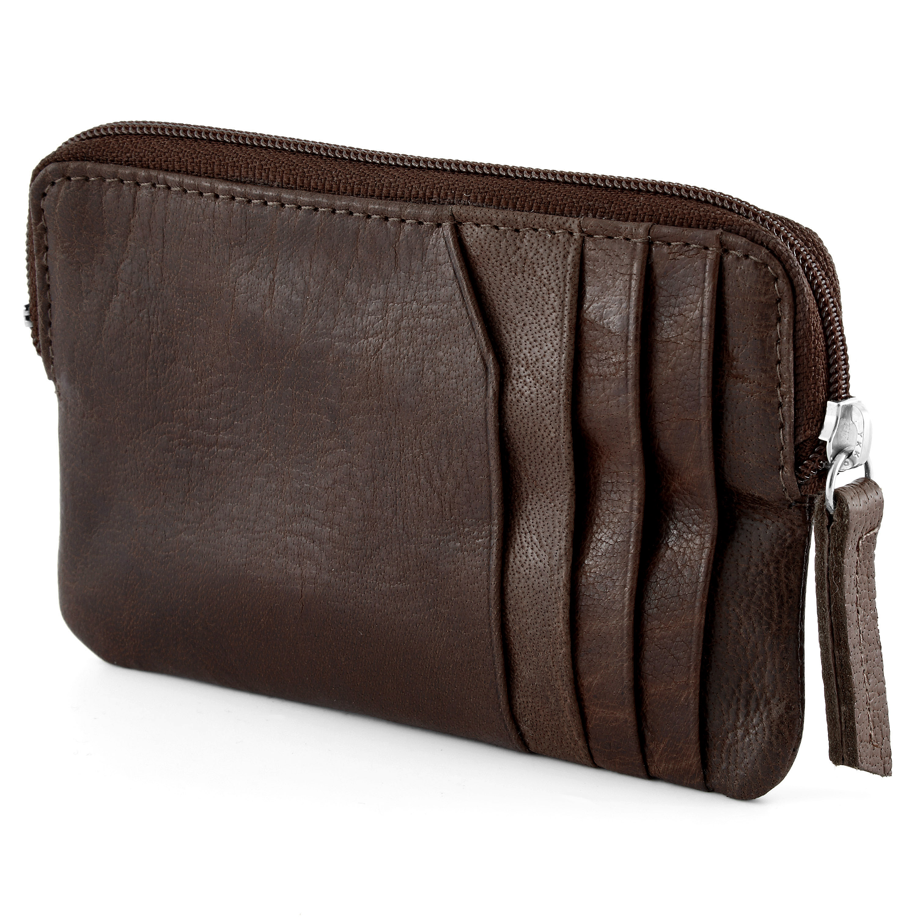 Bruine California Leren Portemonnee met Rits - 4