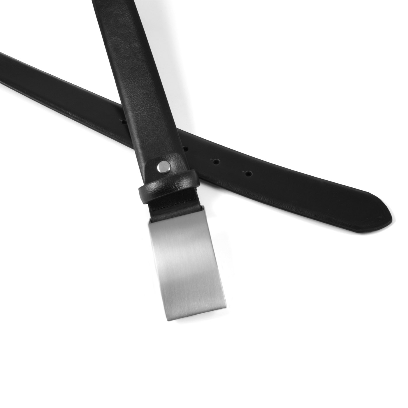 Klassieke Zwarte Lederen Broeksriem - 2