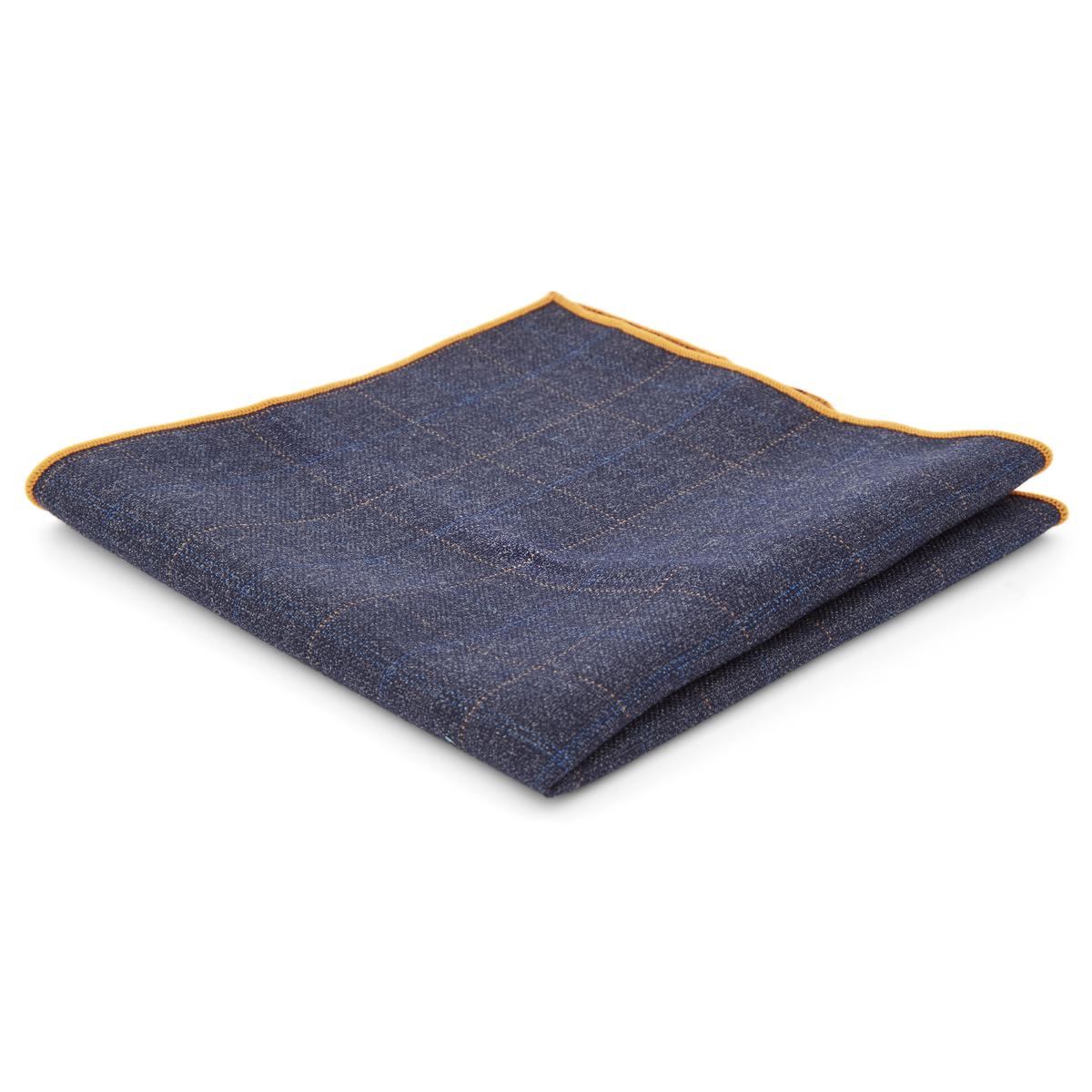 Navy Rounded Square Dark Navy Checkered Pocket Square | In stock! | Bohemian Revolt