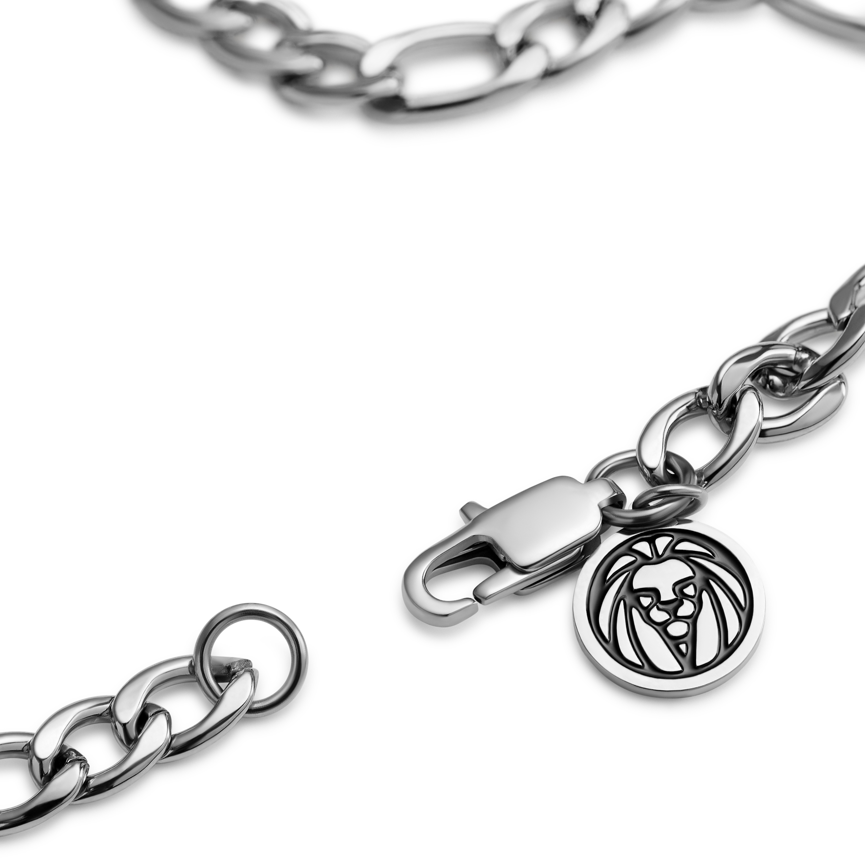 Essentials | Сребриста гривна от верижка фигаро 6 мм - 6