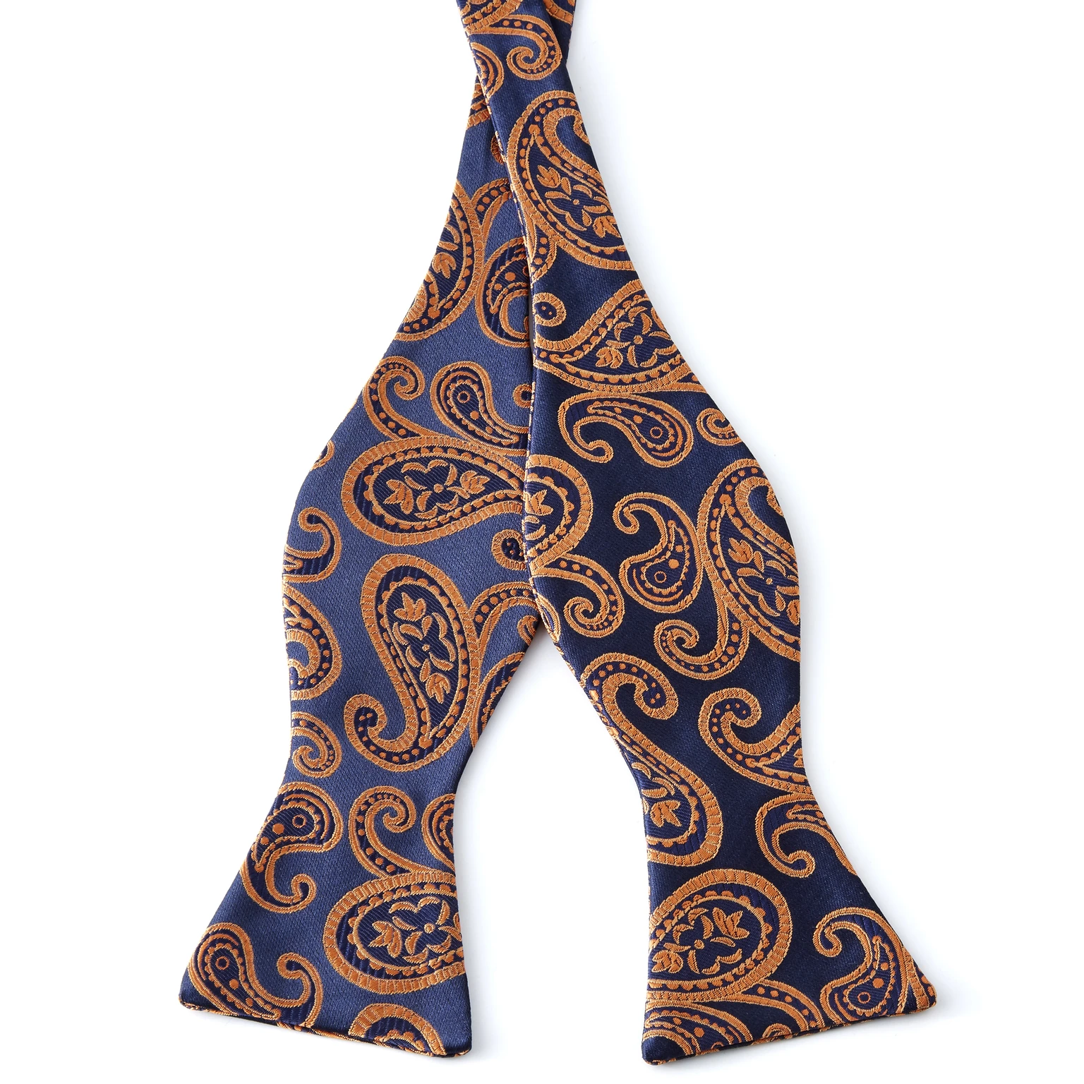 Navy & True Orange Paisley Self-Tie Bow Tie Navy & True Orange Paisley Self-Tie Bow Tie