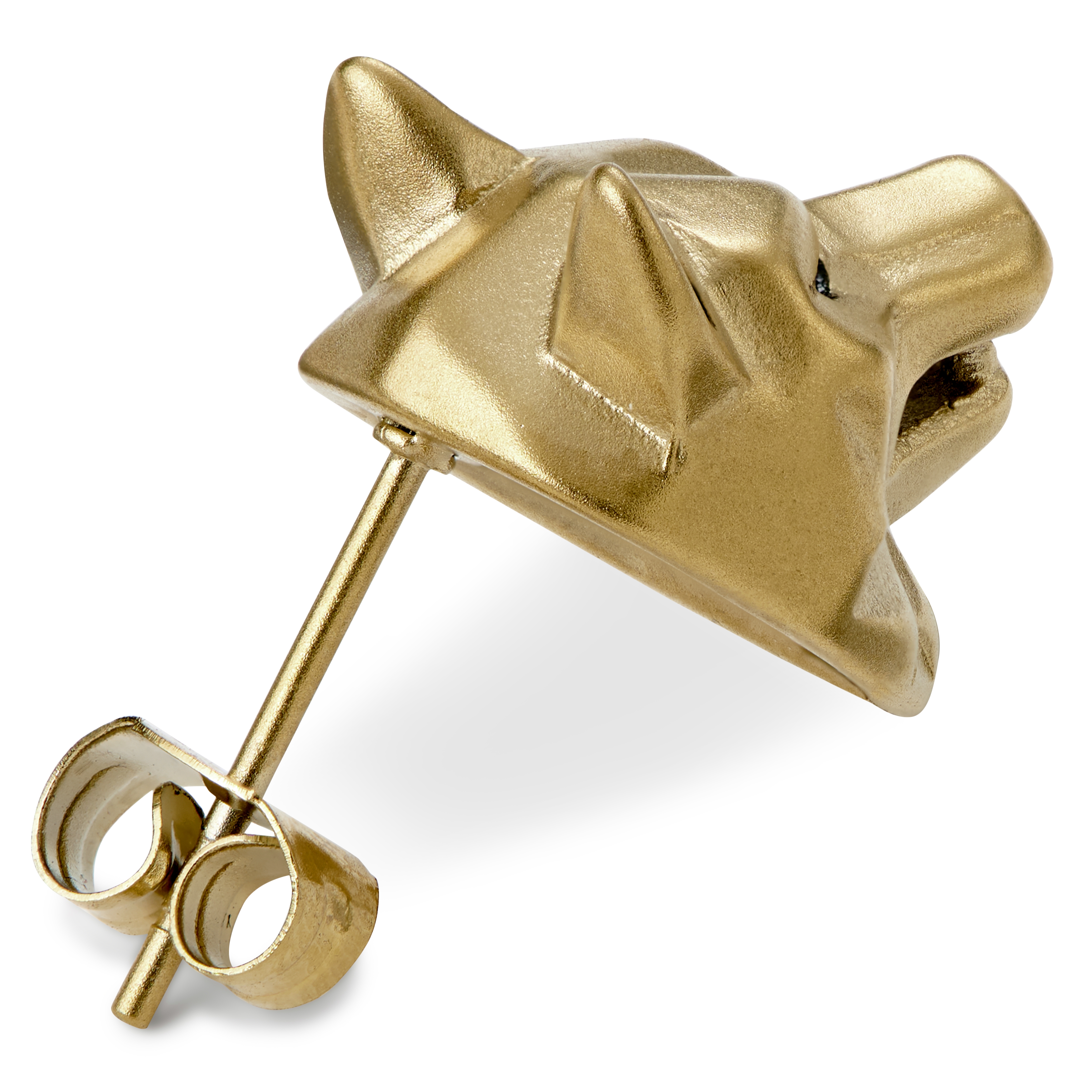 Jax  | Gold-Tone Wolf Stud Earring - 2