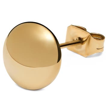 8 mm Gold-Tone Button Stud Earring 8 mm Gold-Tone Button Stud Earring