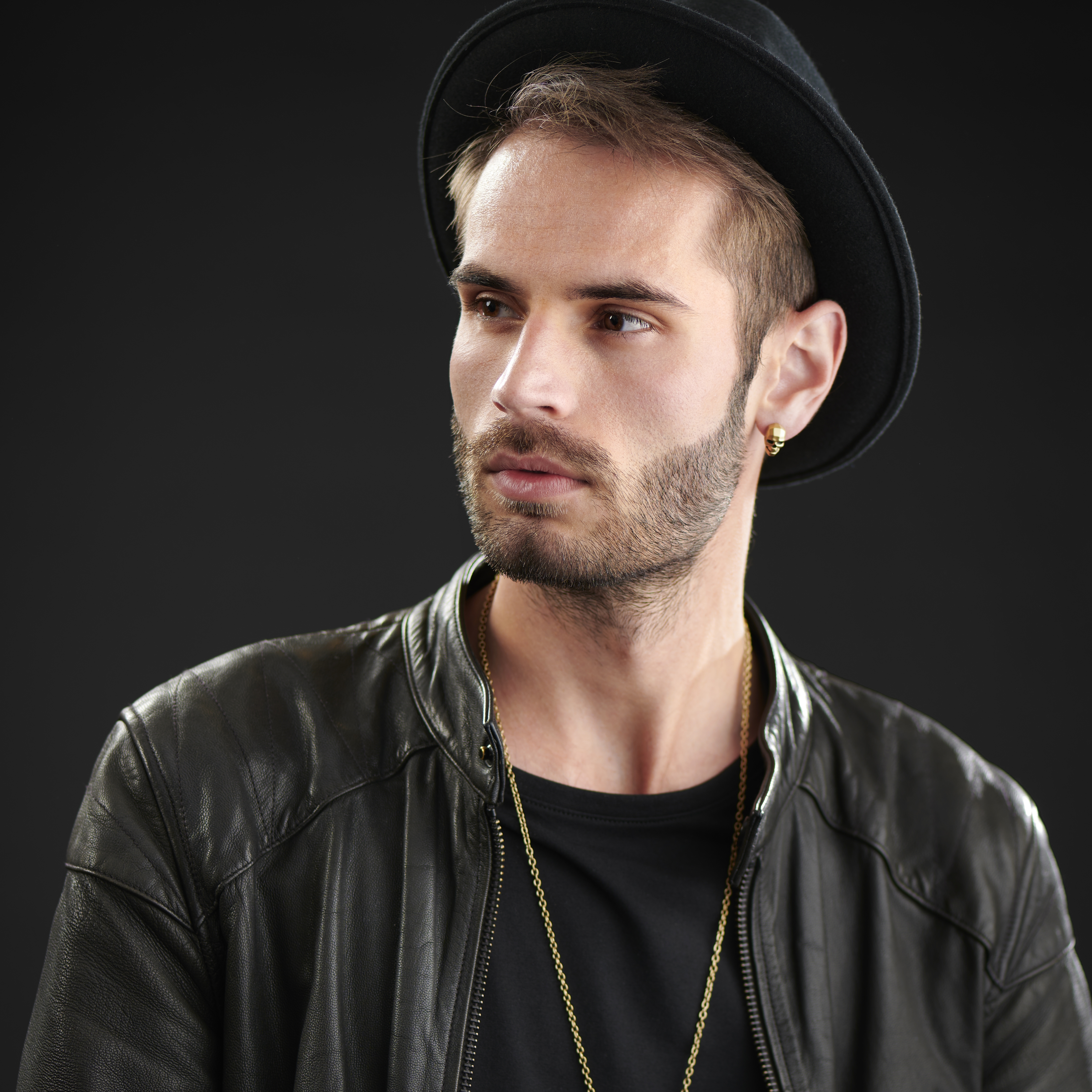 Jax Gold-Tone Stainless Steel Skull Earring - 4