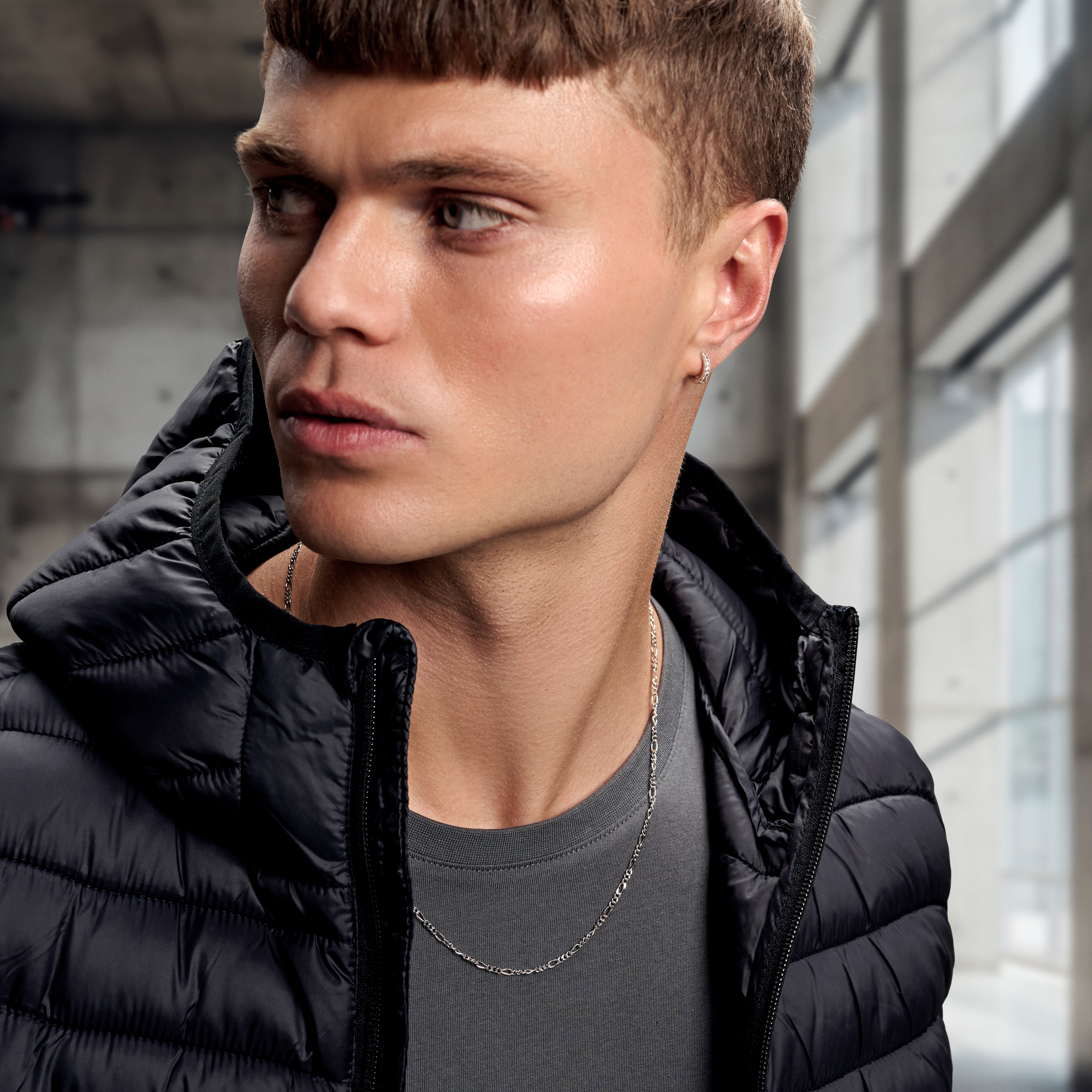 Argentia | Сребърно колие от верижка фигаро с родиево покритие 2 мм - 4