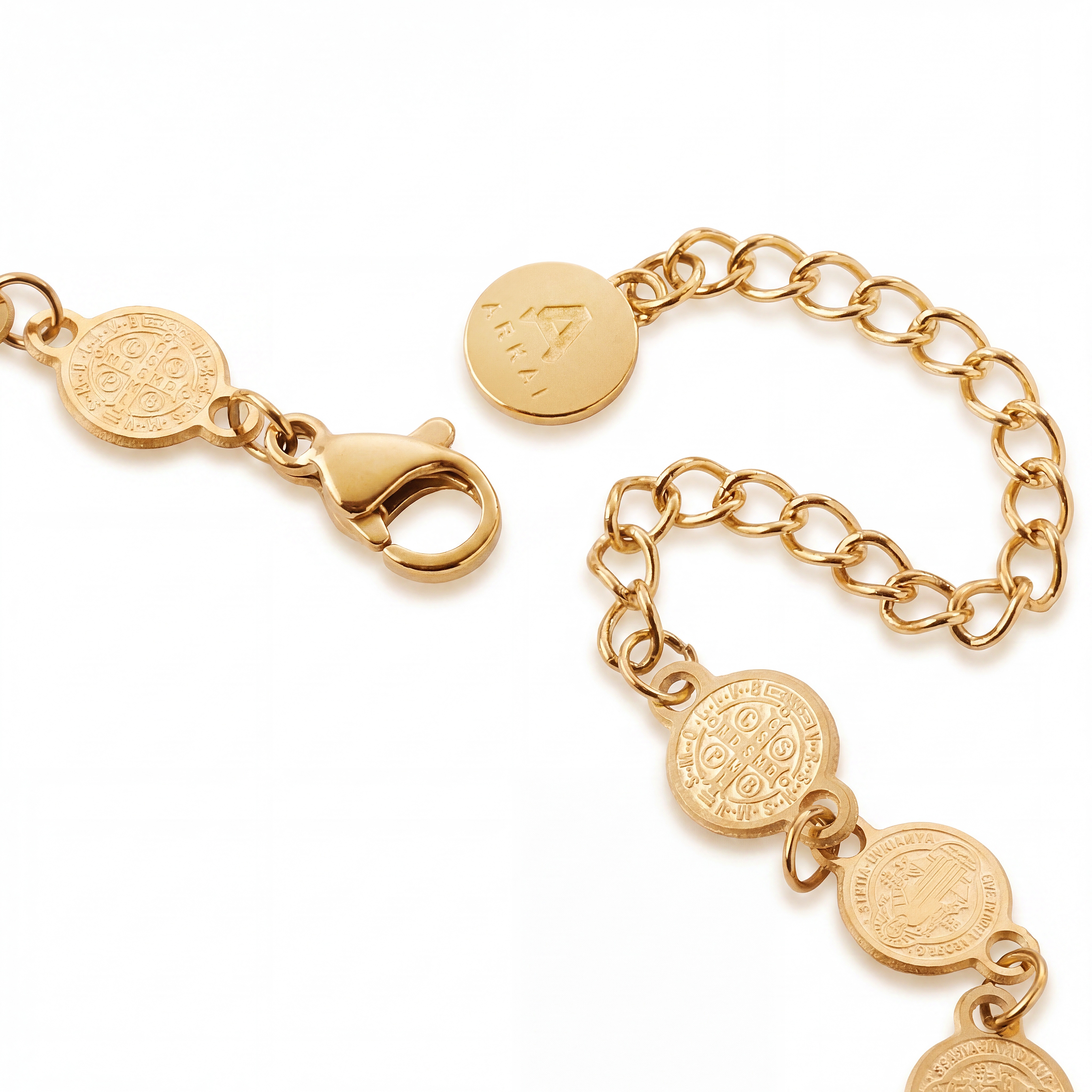 Mediterranean | Guldtonet Rustfrit Stål Mønt Armbånd - 7 mm - 2