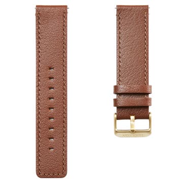 Hellbraunes Leder Uhrenarmband Mit Goldfarbener Schließe Hellbraunes Leder Uhrenarmband Mit Goldfarbener Schließe