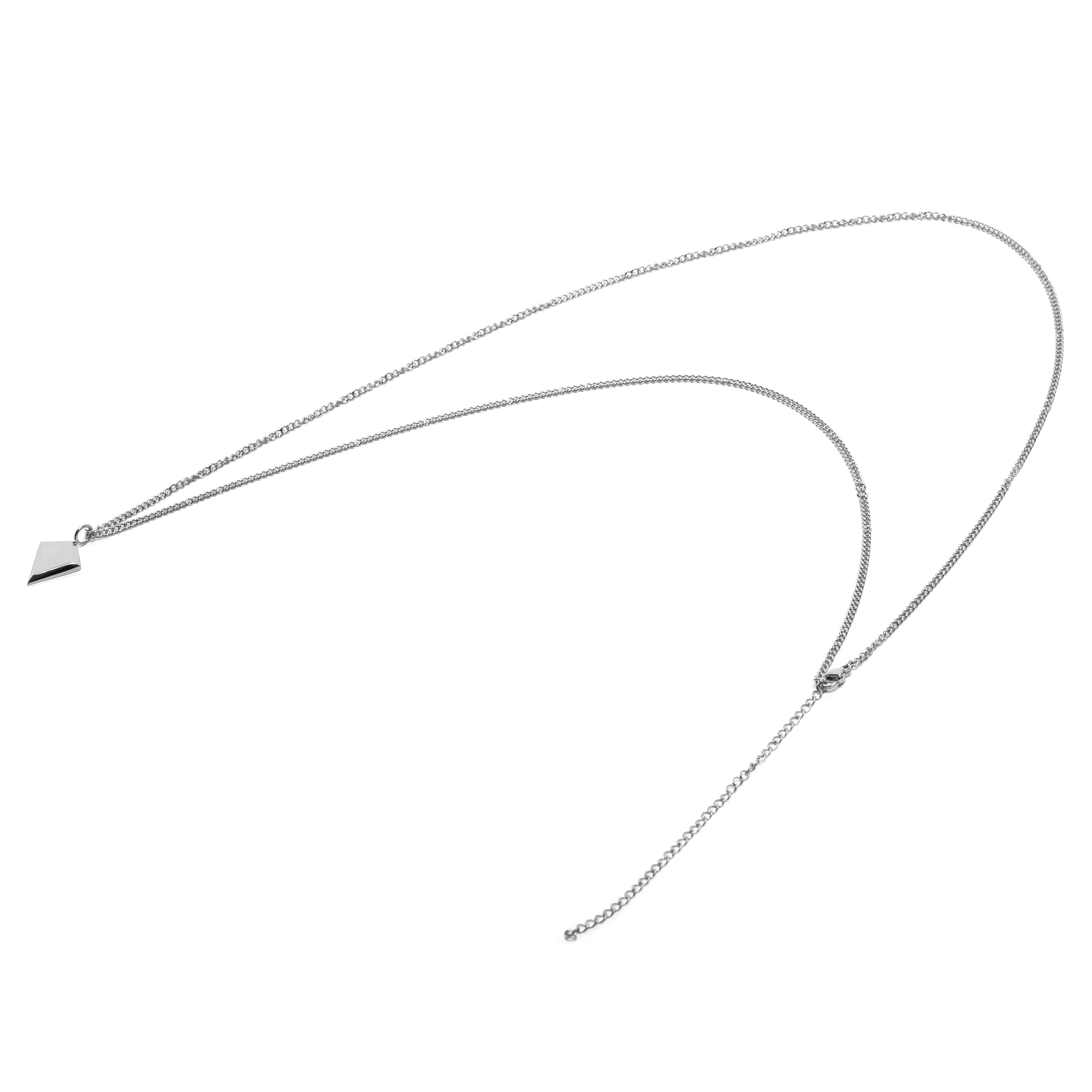 Iconic | Silver-Tone Stainless Steel Arrowhead Necklace - 3