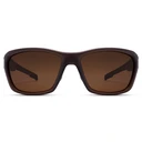 Polarisierte schwarze Sportsonnenbrille mit braunen Gläsern Polarisierte schwarze Sportsonnenbrille mit braunen Gläsern