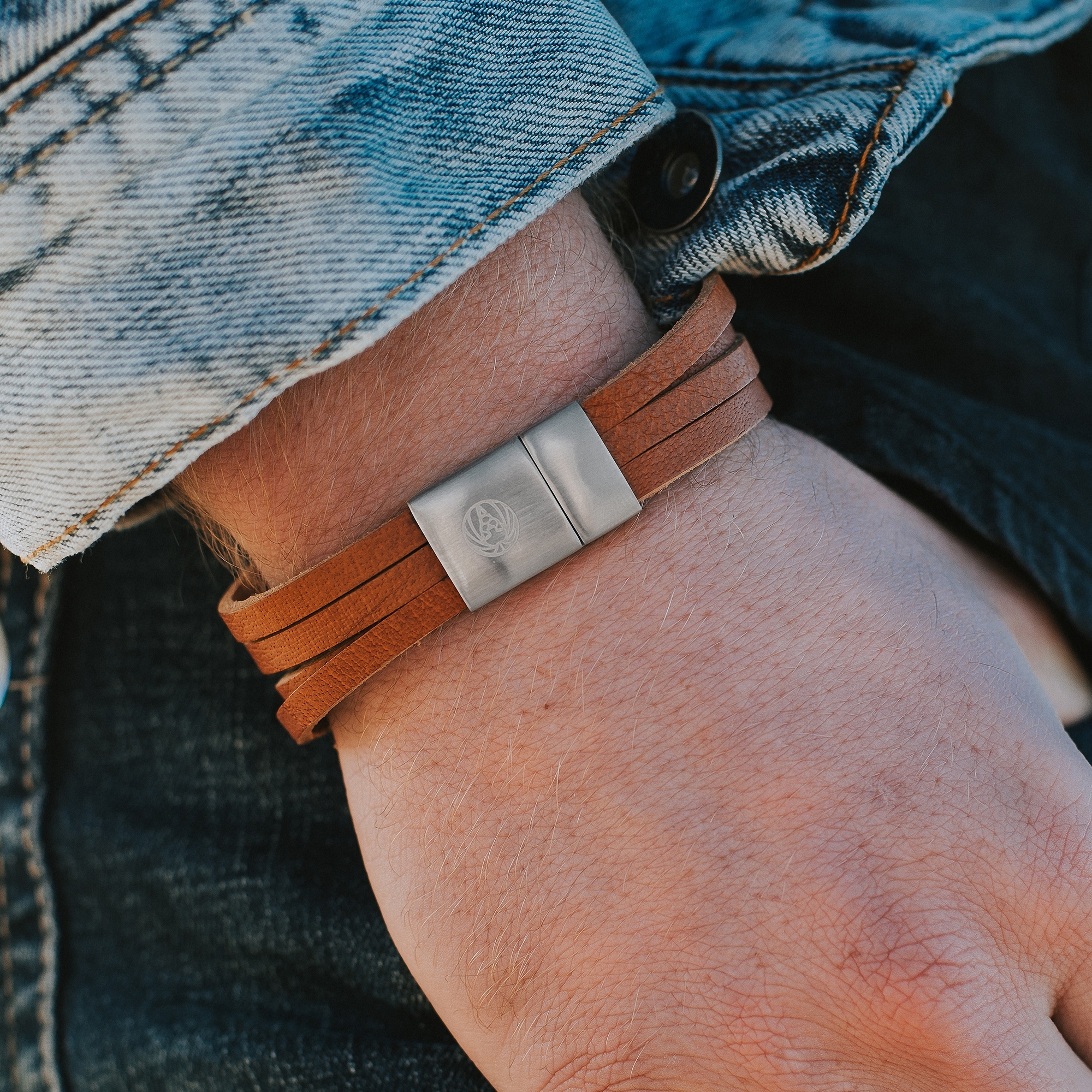 Ruskea & hopeanvärinen Six Wrap -rannekoru - 4