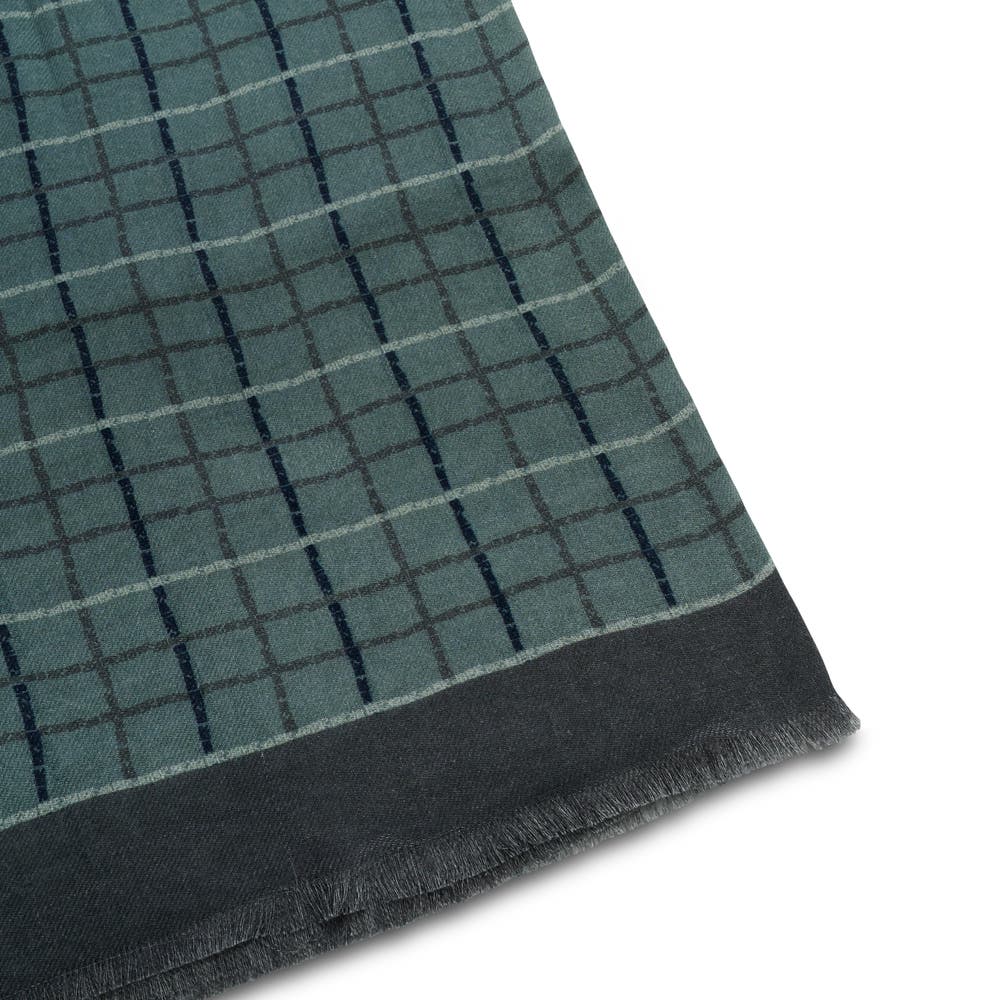 hover: Brux | Grey & White Plaid Cotton Mix Scarf hover: Brux | Grey & White Plaid Cotton Mix Scarf