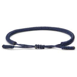 Adjustable Blue Nylon Lucky Knot Bracelet