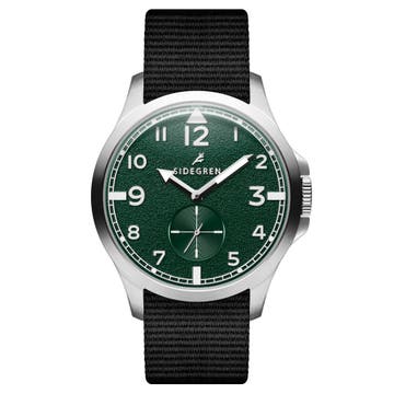 Luxor | Vintage-style Silver-tone and Green Stainless Steel Field Watch