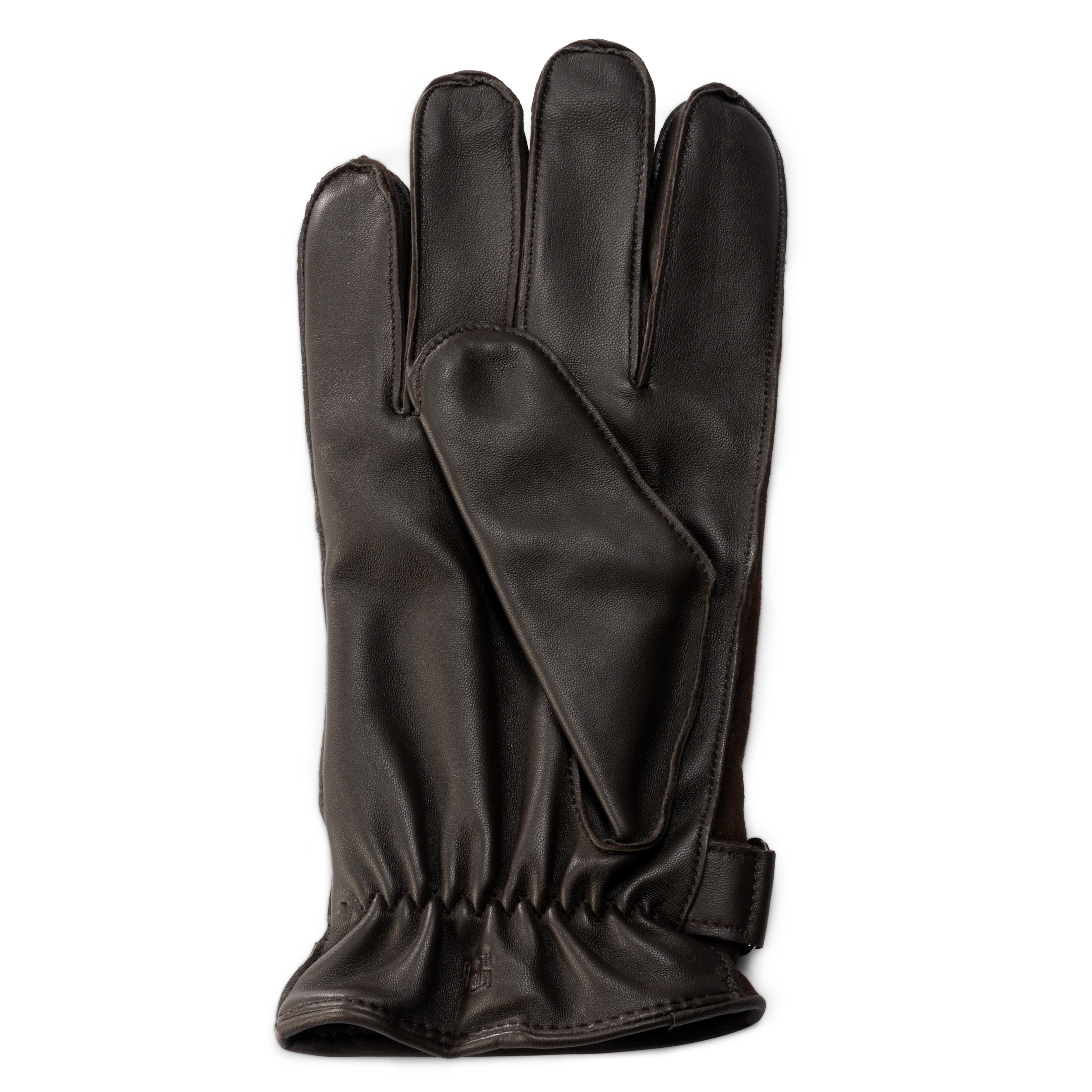 Dark Brown Sheep Leather & Suede Gloves - 4