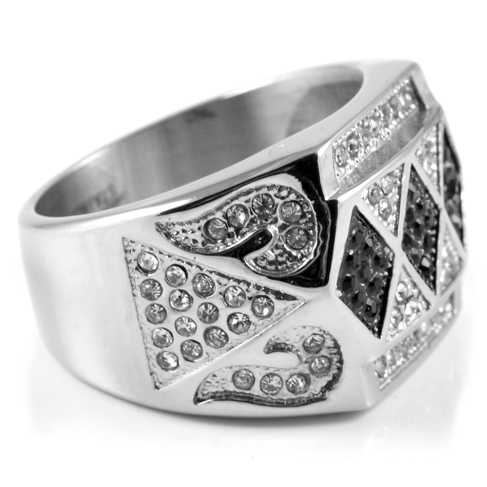 Oceľový prsteň Diamanty a Špirály - 3