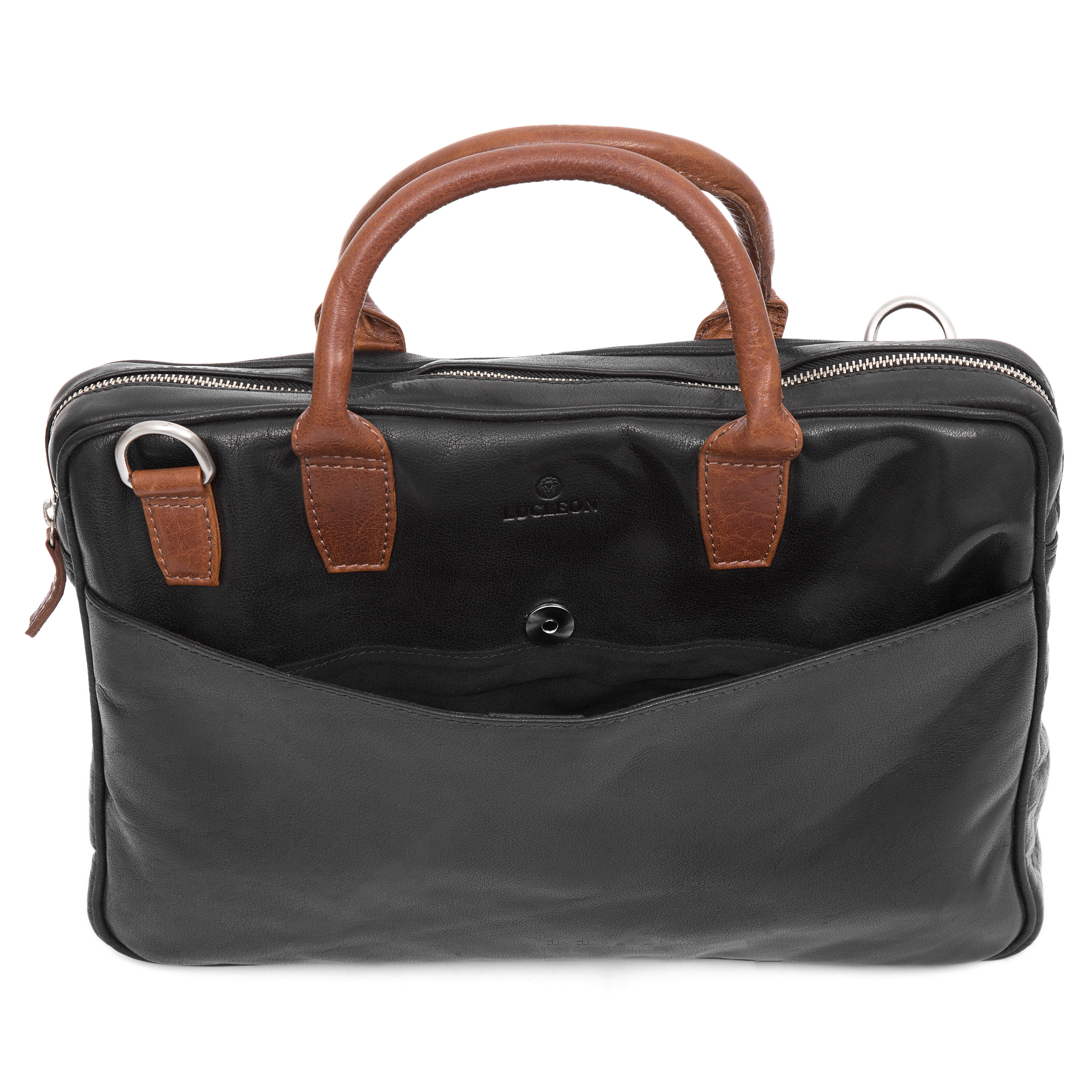 Geantă Montreal Slim 13" Executive din piele neagră și cafenie  - 7