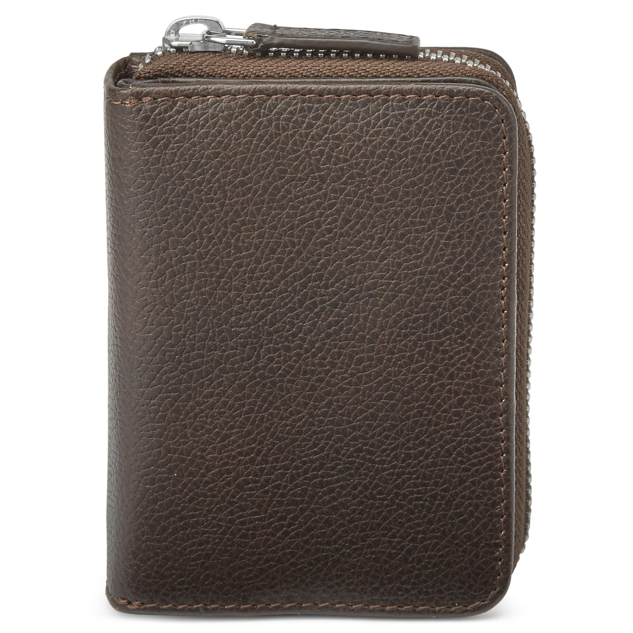 Cartera de cuero marrón oscuro con bloqueo RFID Lorn - 11