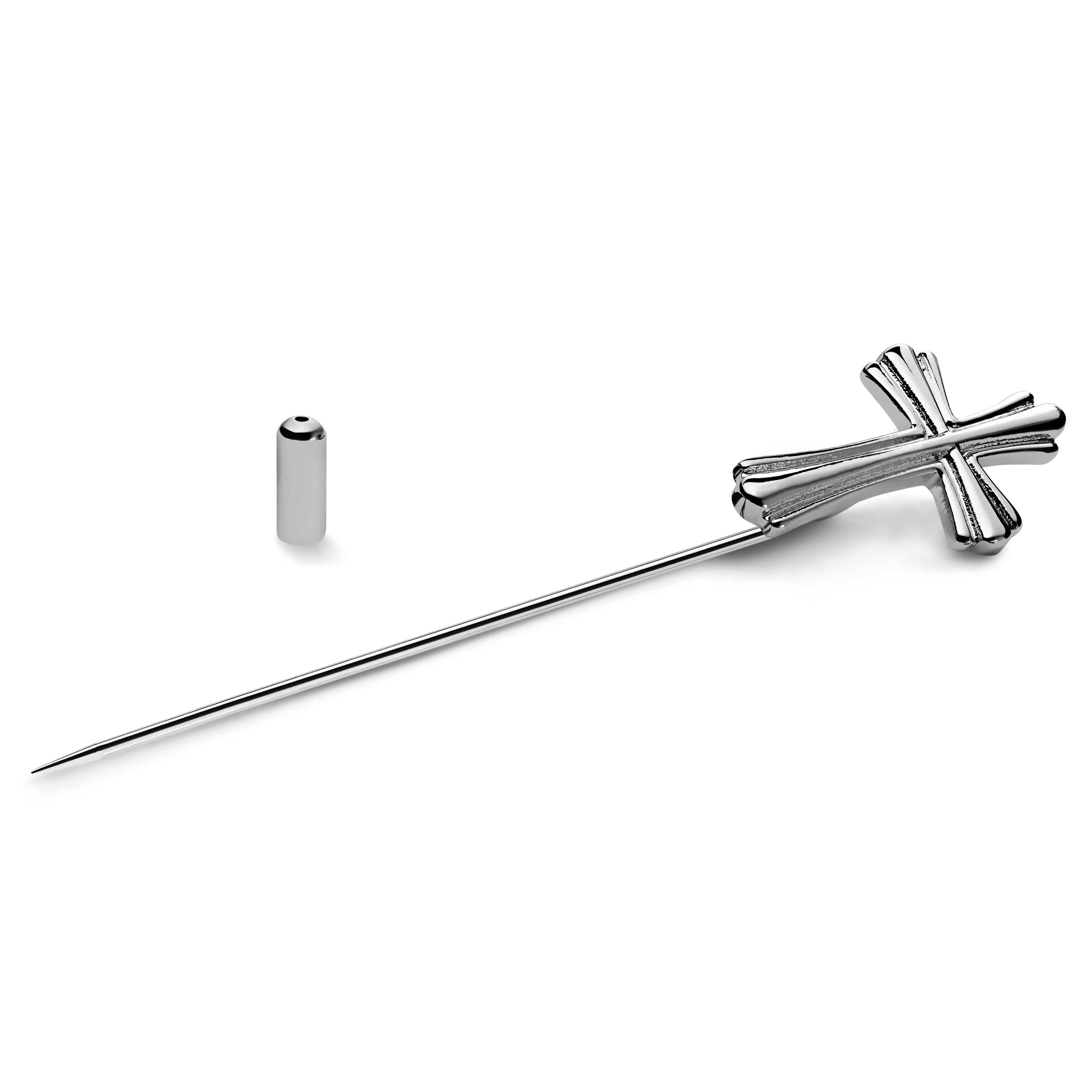 Sølvfarvet Kors Reversnål - 2