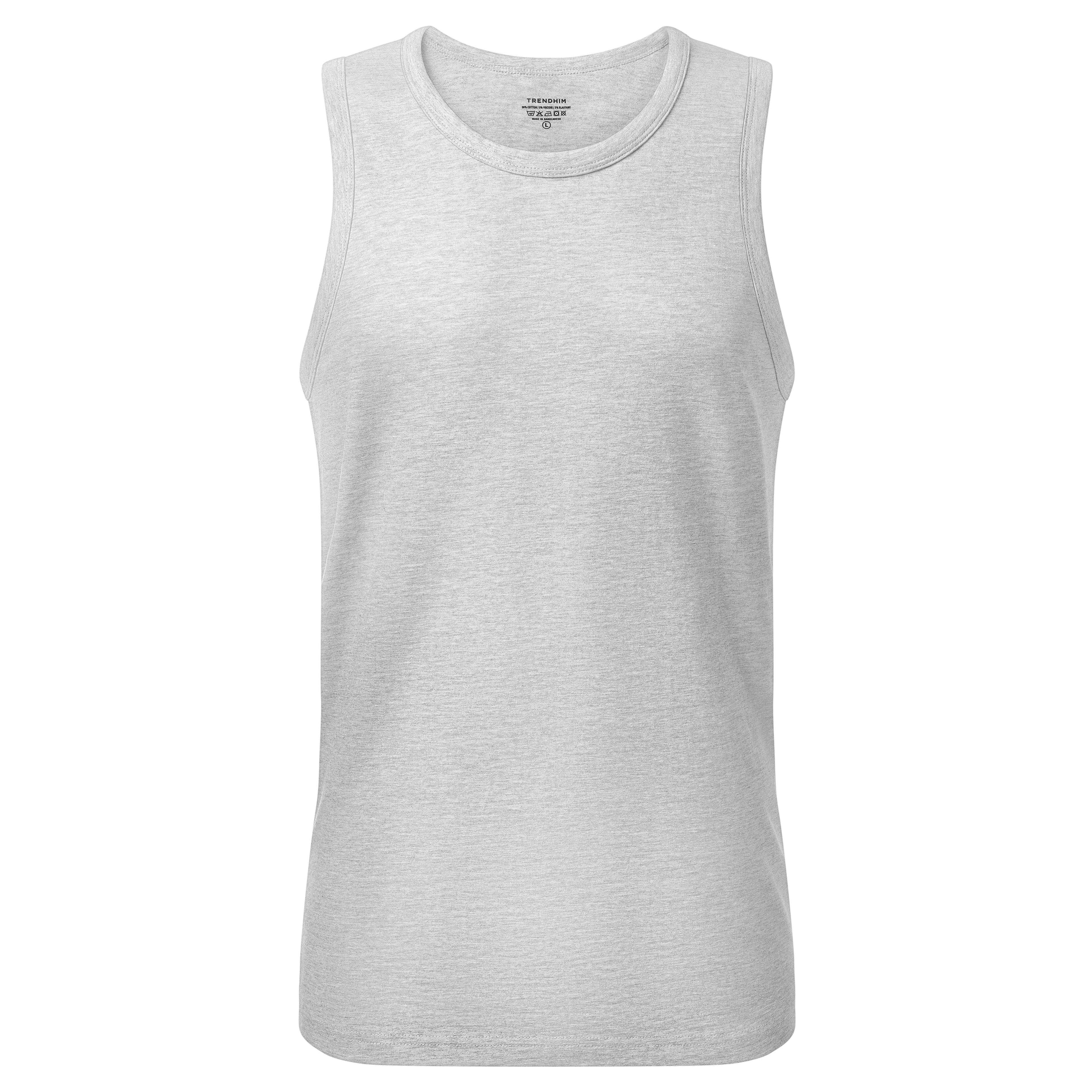 TrueFeel | T-shirt de Alças Cinza-claro em Algodão TrueFeel | T-shirt de Alças Cinza-claro em Algodão