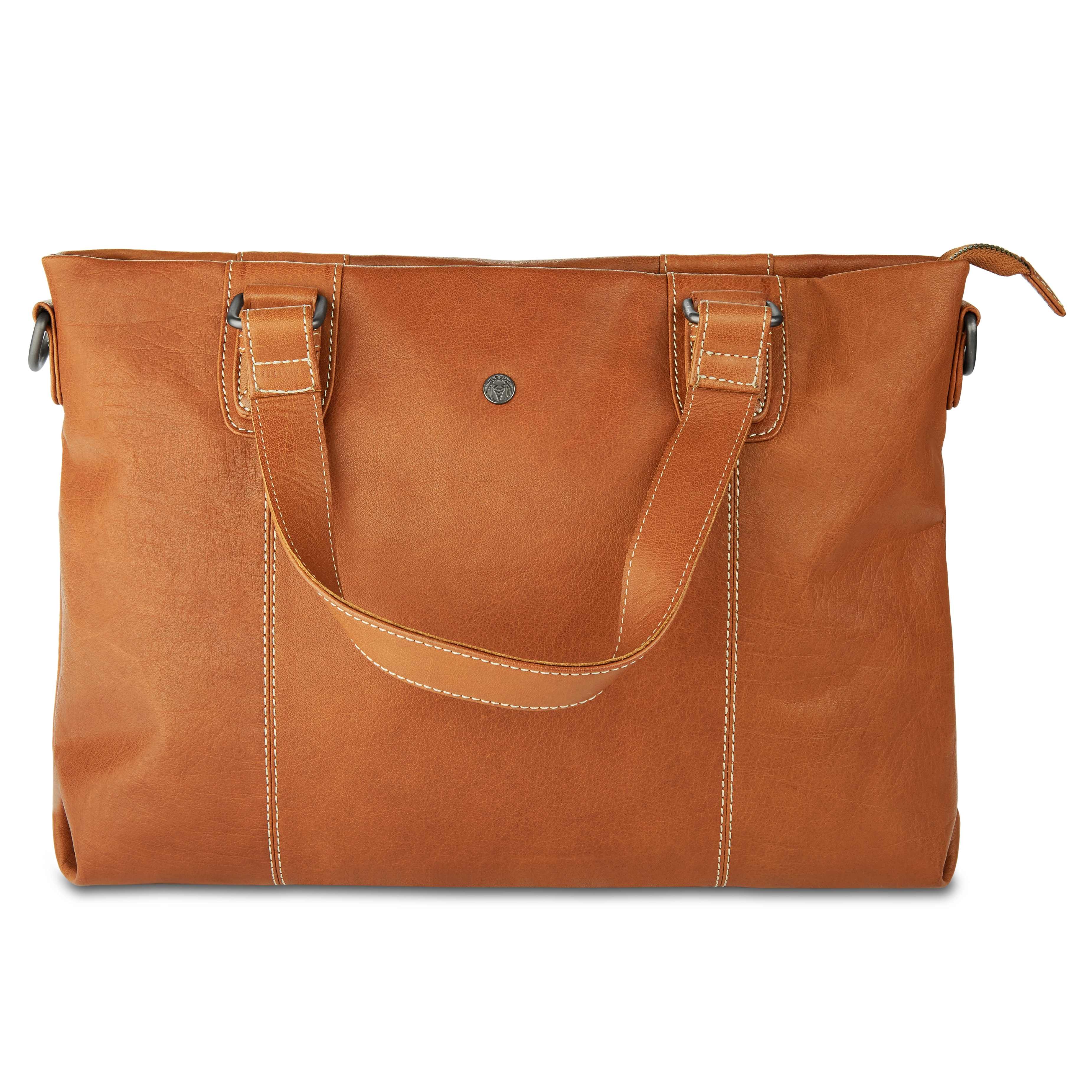 Oxford Klassisk Lysebrun Skulderveske av Skinn - 2