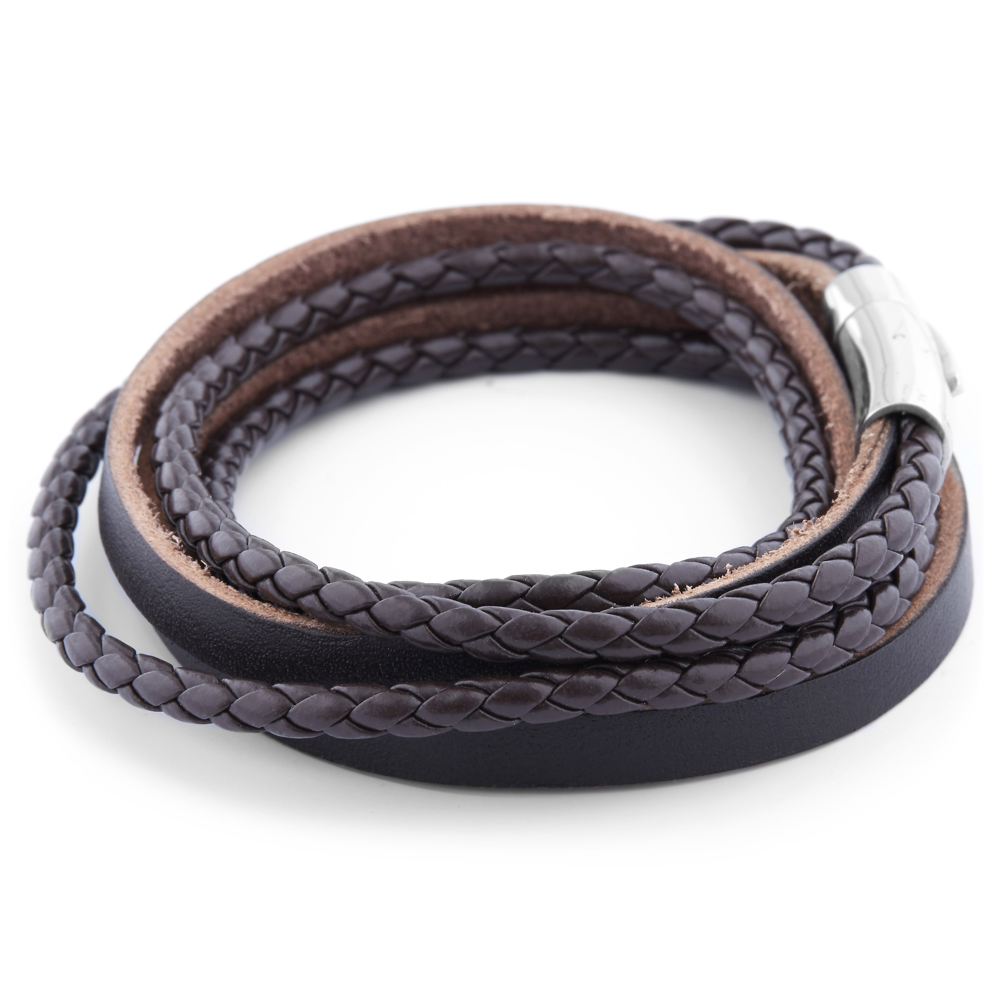 Brown Cord Leather Bracelet - 3