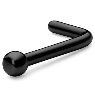 6 mm Black Ball-Tipped Surgical Steel Nose Stud 6 mm Black Ball-Tipped Surgical Steel Nose Stud