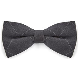 Dark Grey Chequered Bow Tie