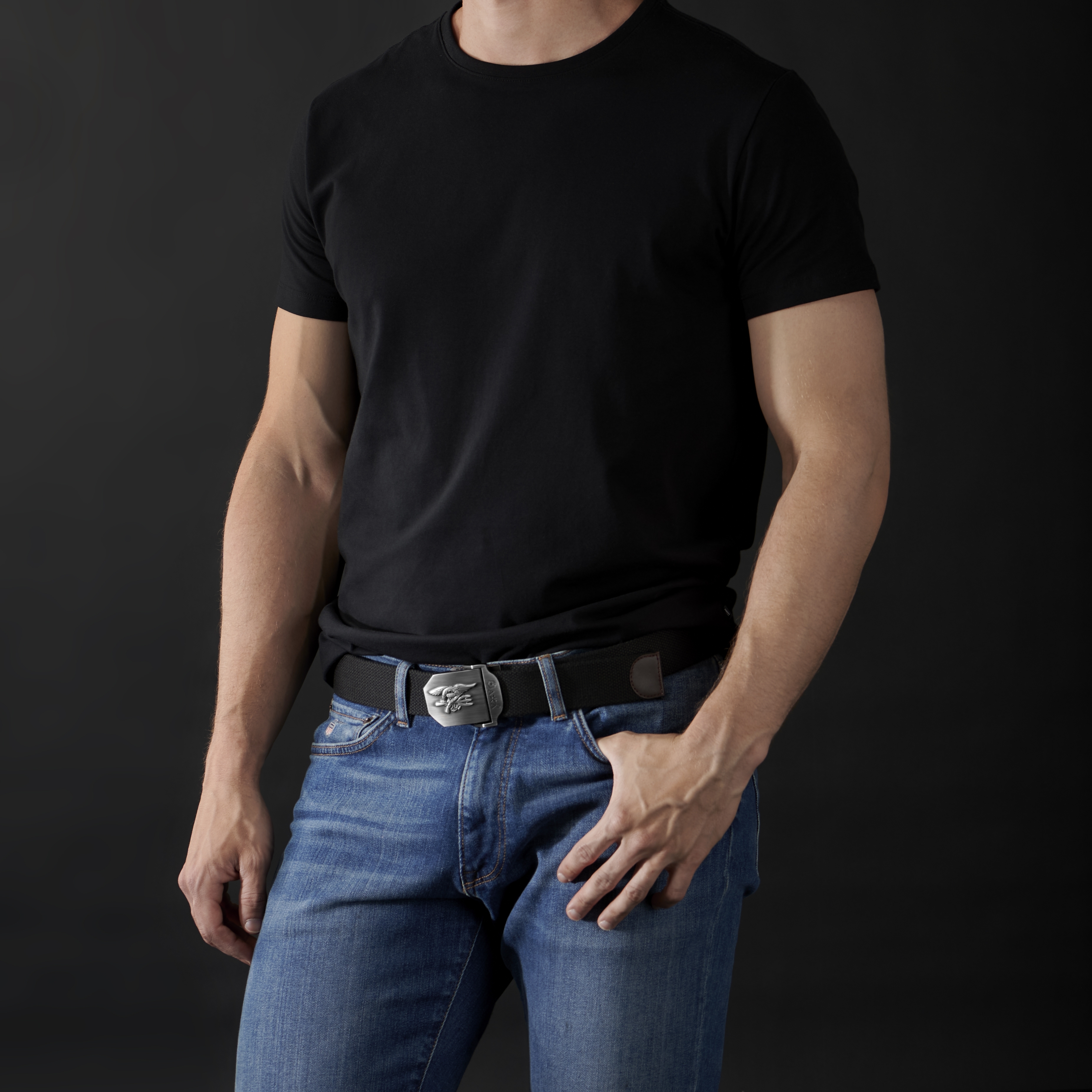 Zwarte Canvas Adelaar Riem - 5