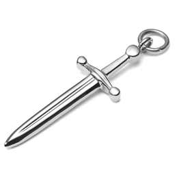 Silver-Tone Stainless Steel Sword Charm