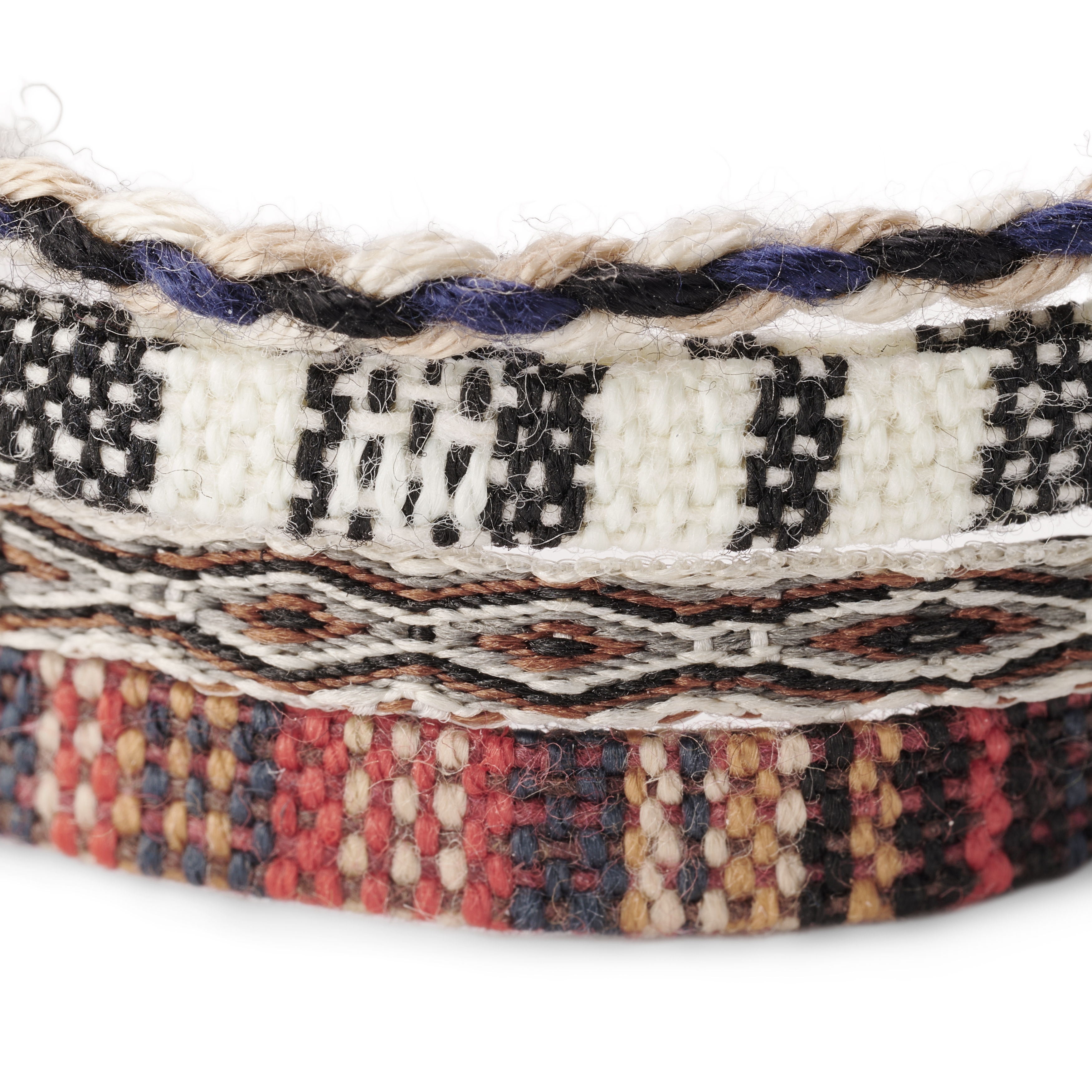 Red & White Multicoloured Textile Surfer Bracelet - 2