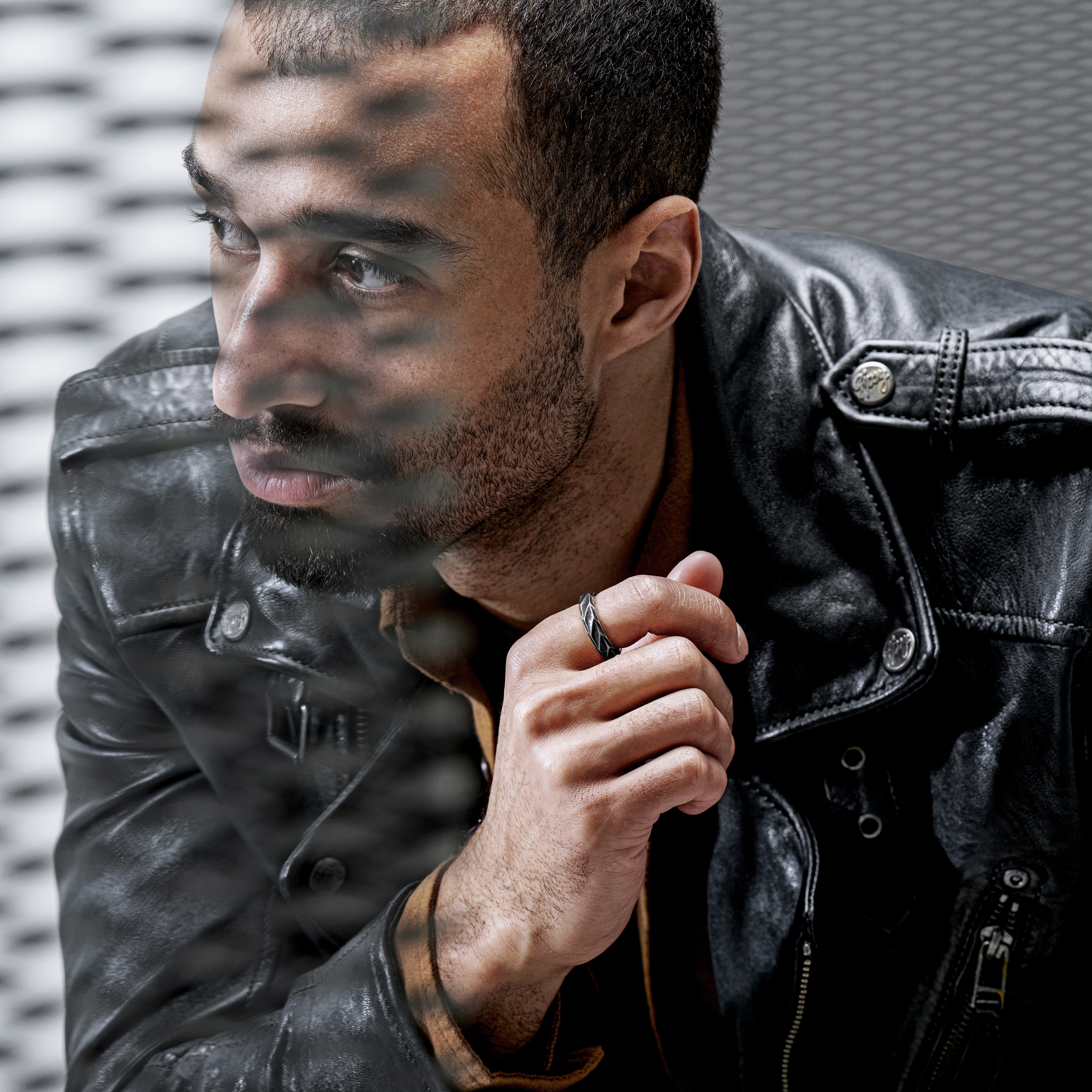 Pearce | 6 mm Vintage Black & Silver-Tone Stainless Steel With Twisted Look Ring - 5