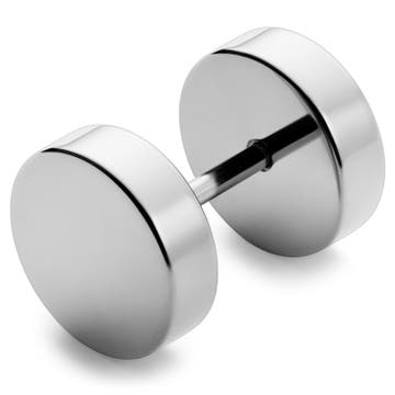 10mm Silver-Tone Stud Earring