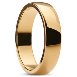 Ferrum | 6 mm Gepolijste Goudkleurige Roestvrijstalen D-vormige Ring