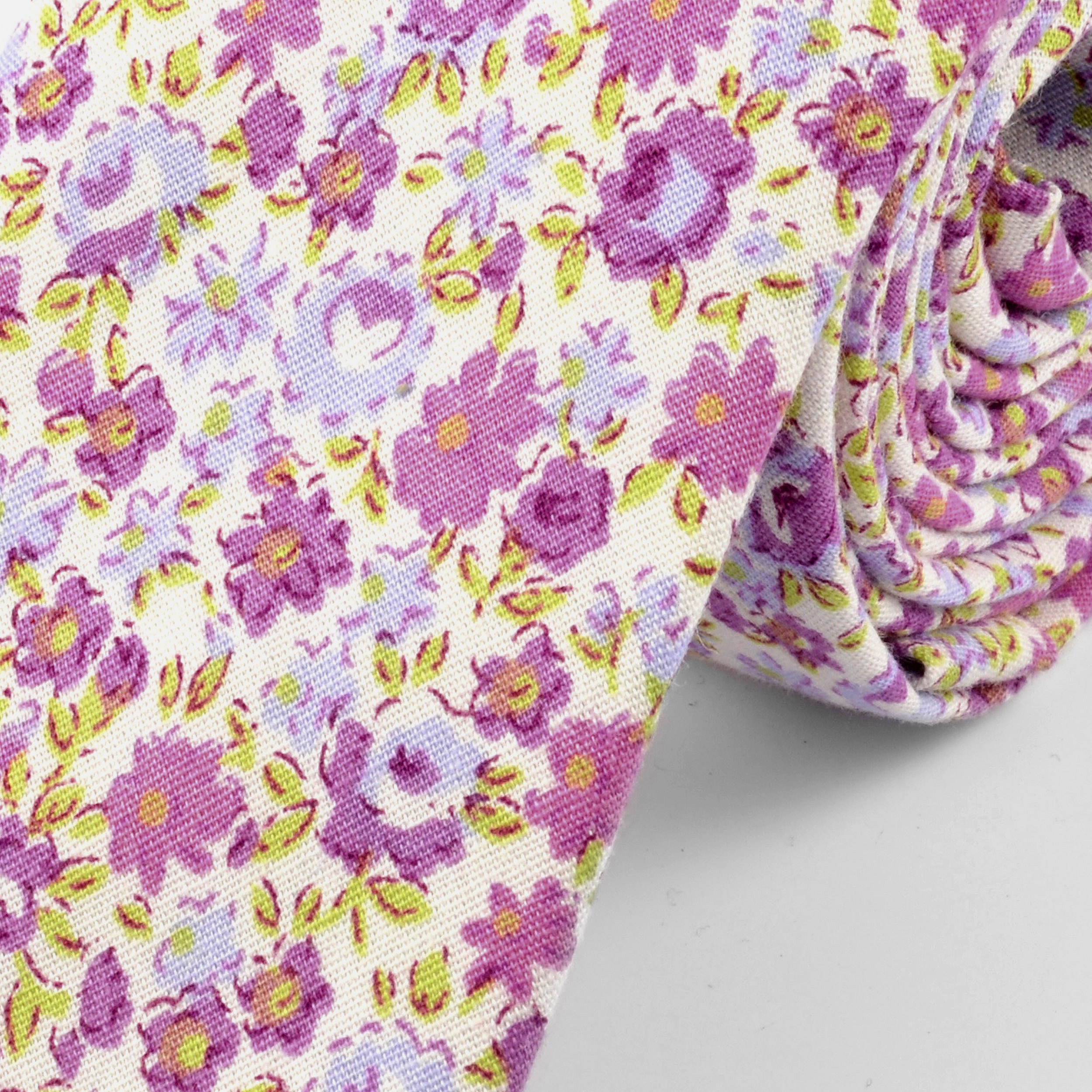 Bright Purple Flowered Tie - 2
