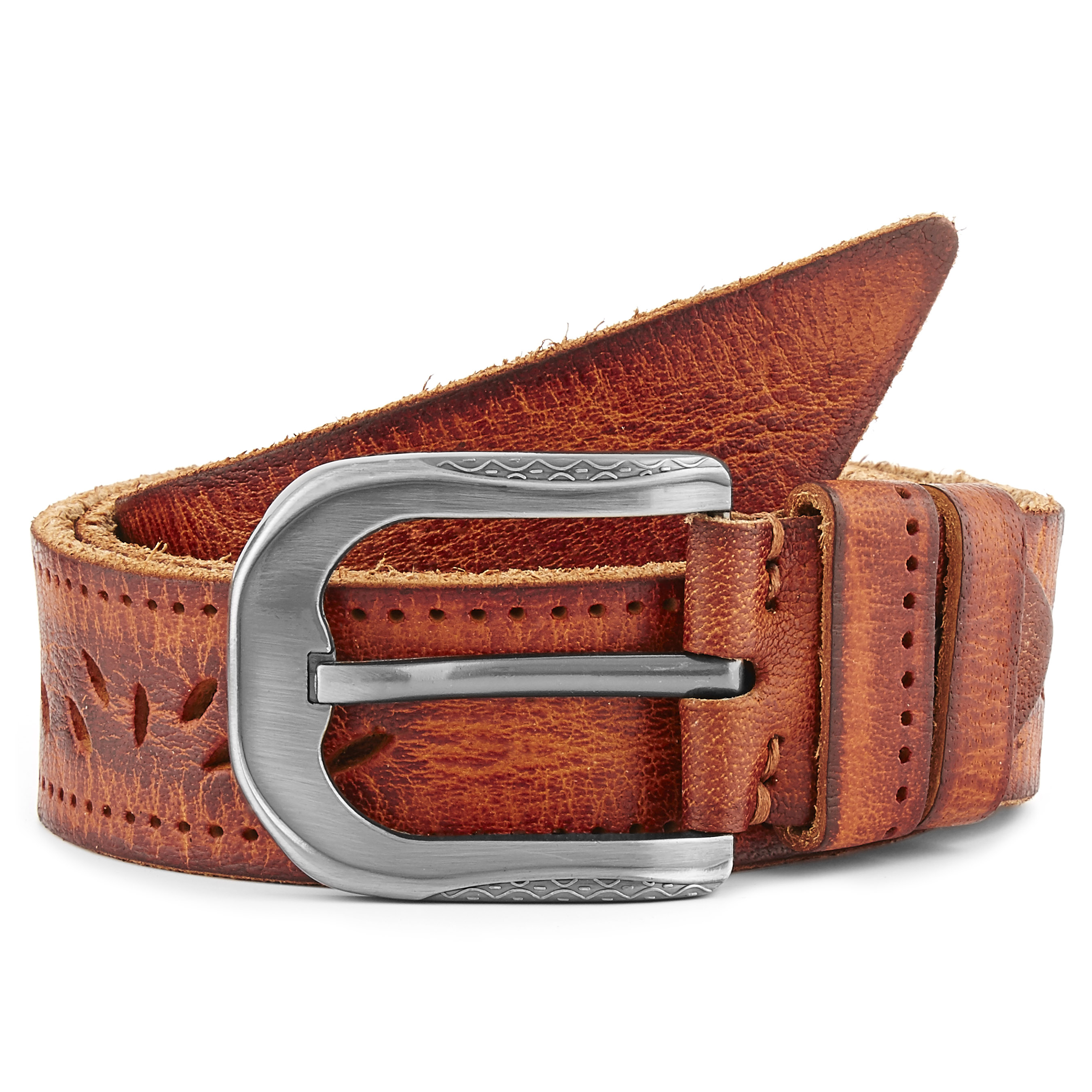 Vintage Gradient Ledergürtel Mit Verzierungen - 1