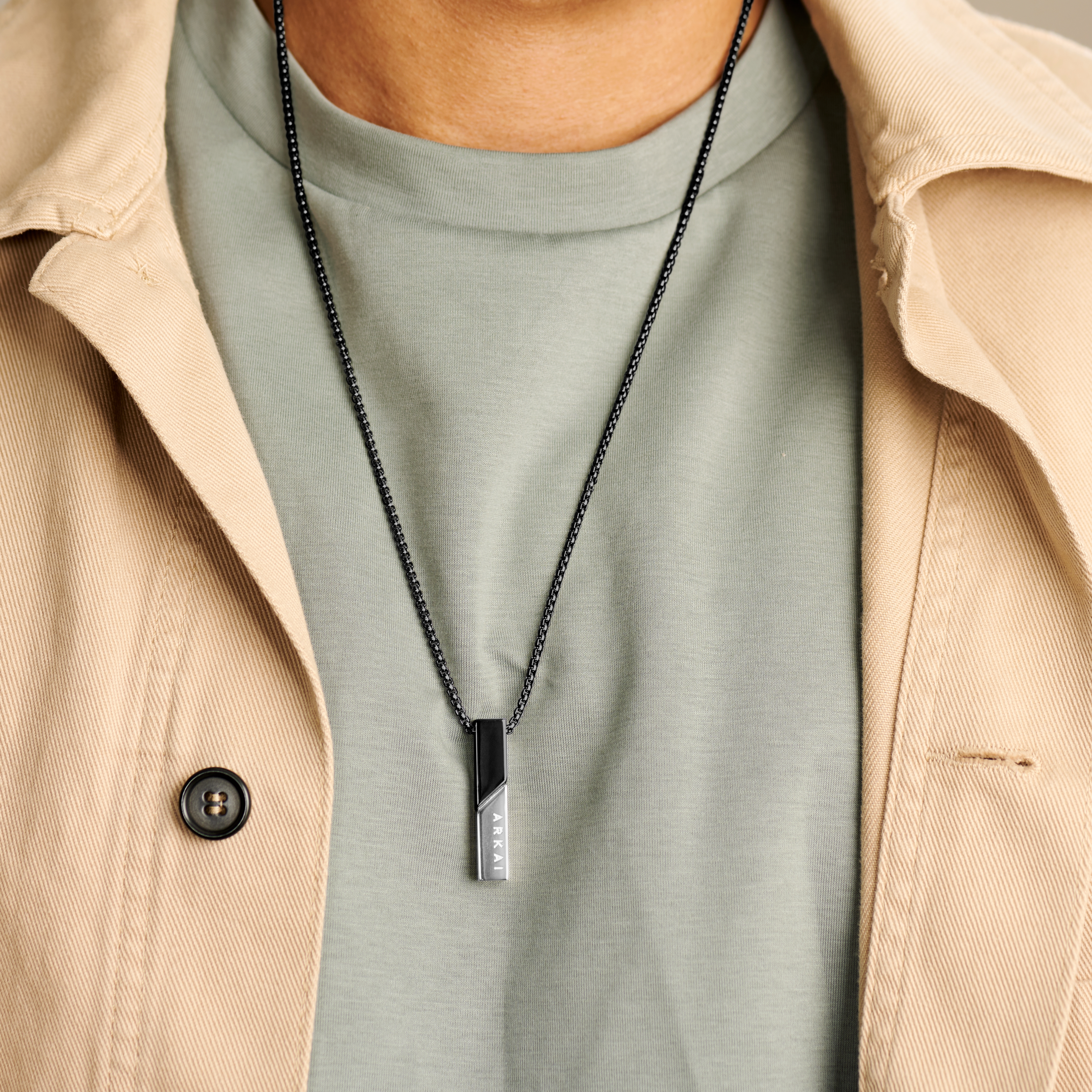 Rico fekete és ezüst tónusú medálos nyaklánc - 3