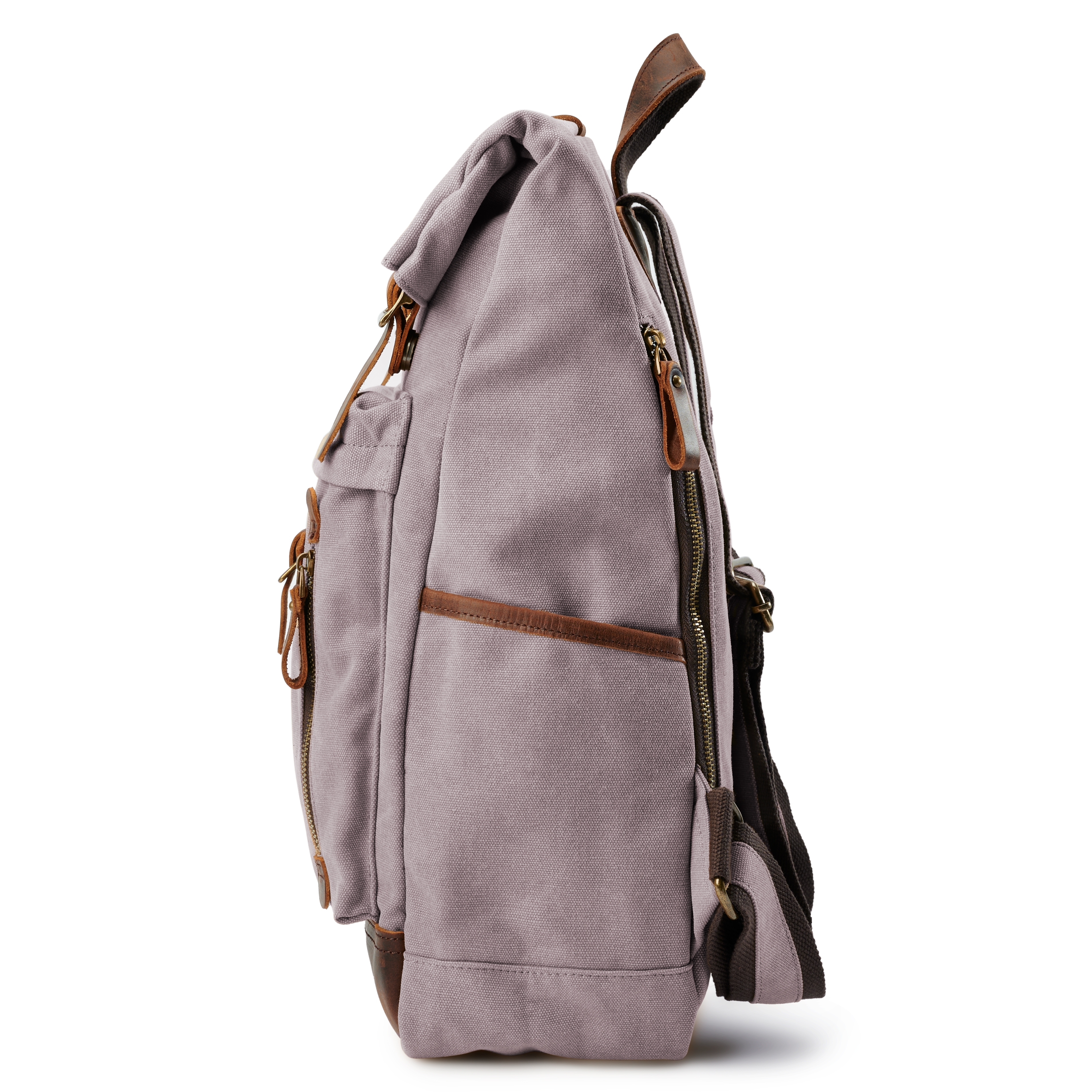 Rugged Vintage-Style Graphite Canvas & Leather Backpack - for Men - Delton Bags