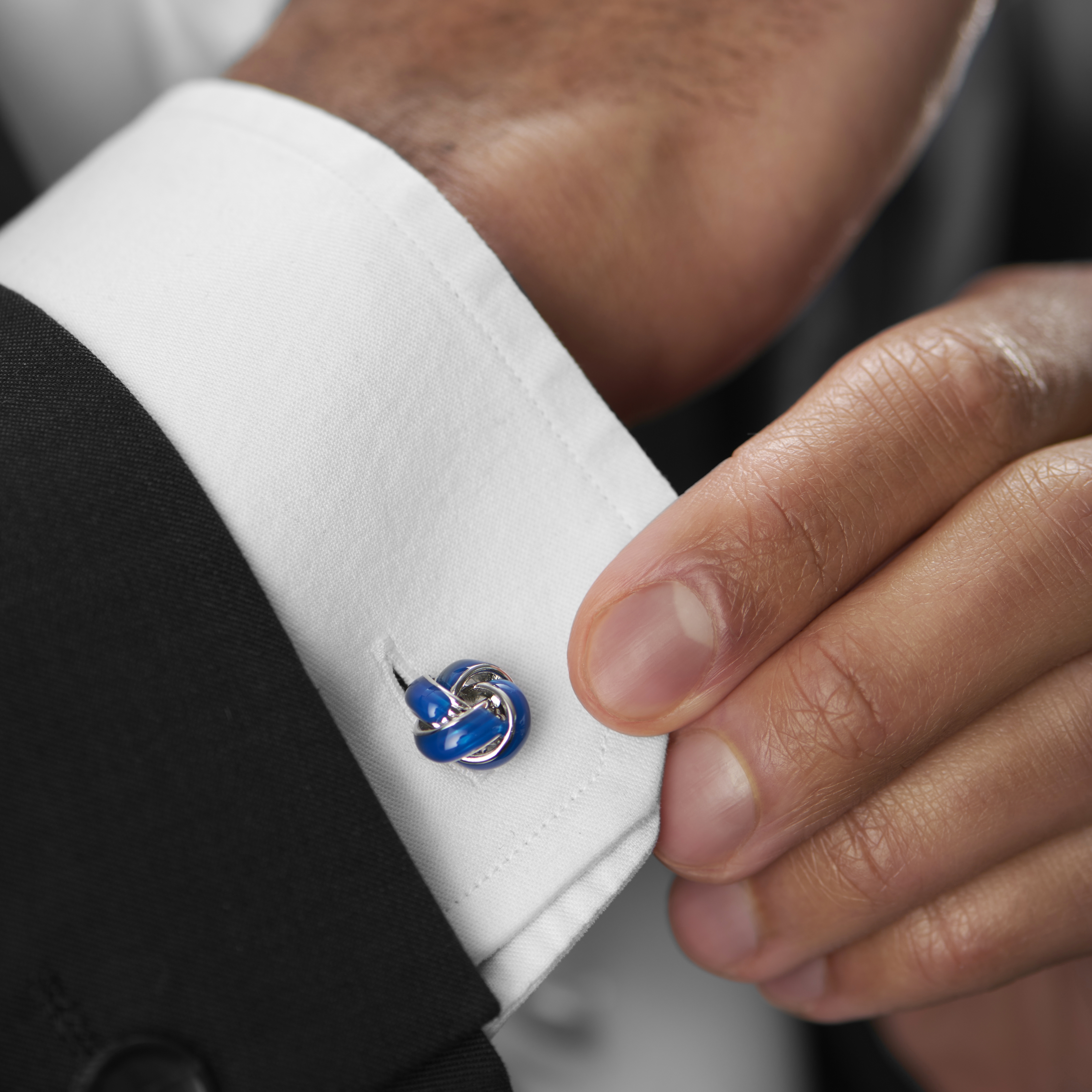 Gemelos entrelazados en plateado y azul - 2