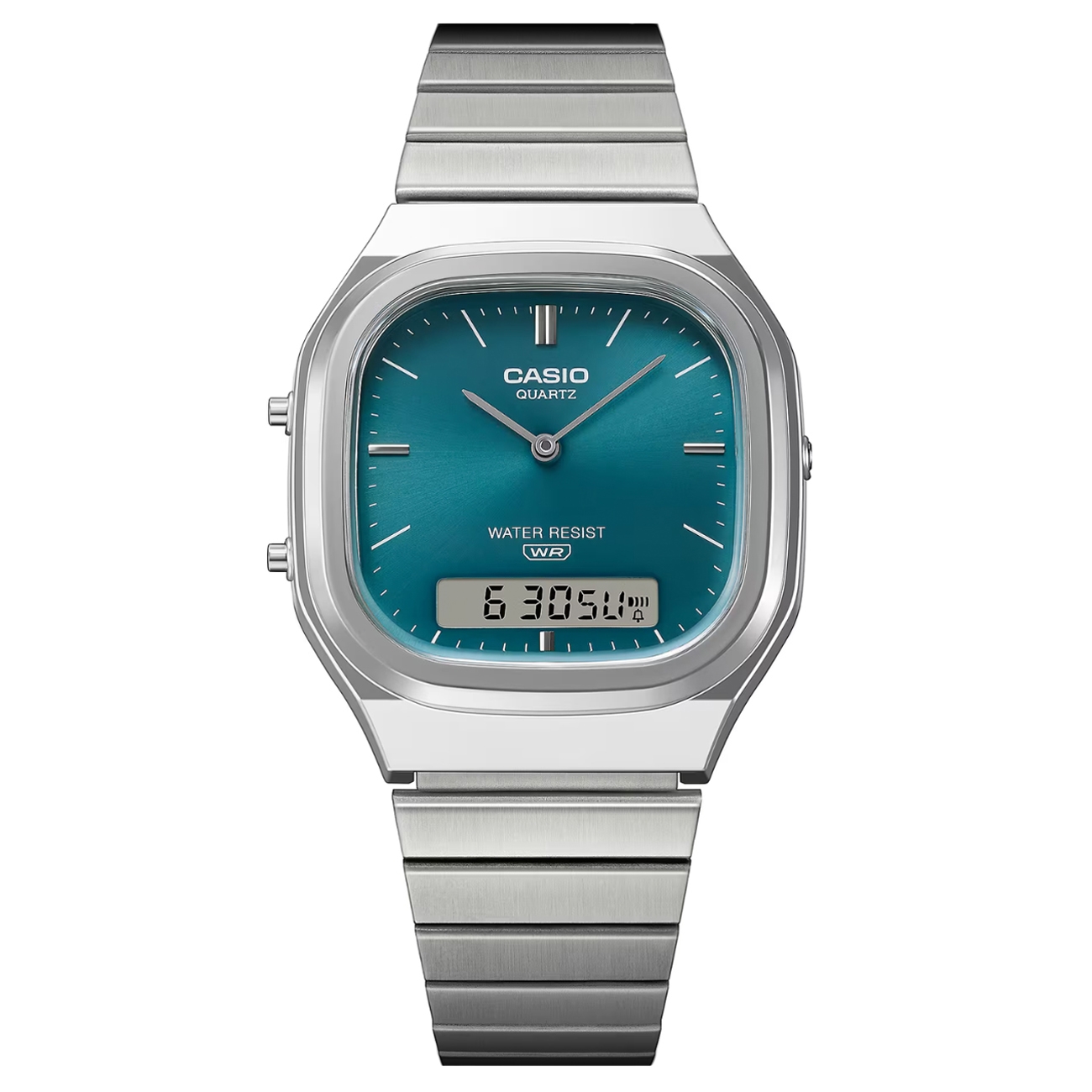 Casio Vintage AQ-240E-3AEF Silver-Tone Resin Ana-Digi Watch