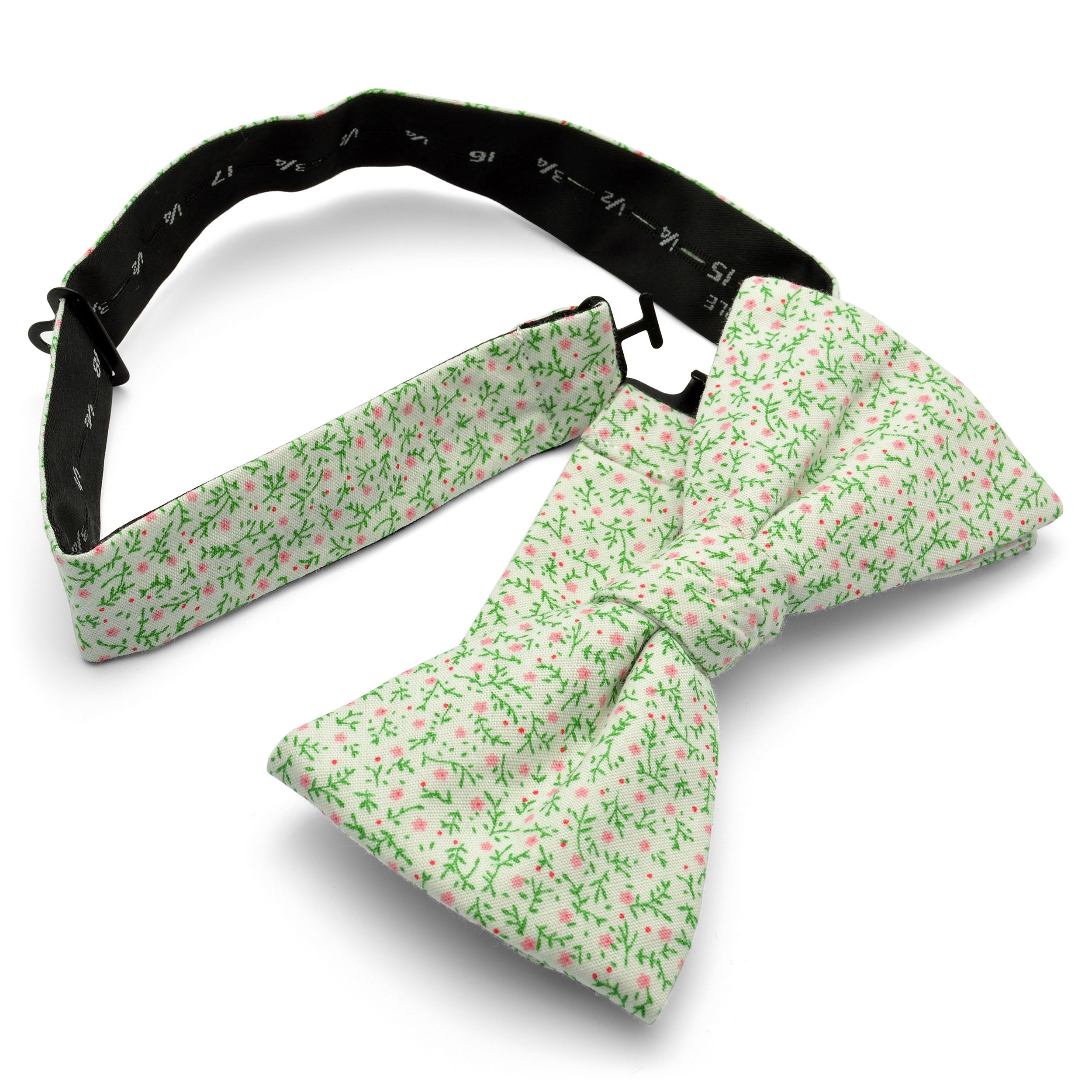 Papillon in cotone con motivo floreale rosso - 2