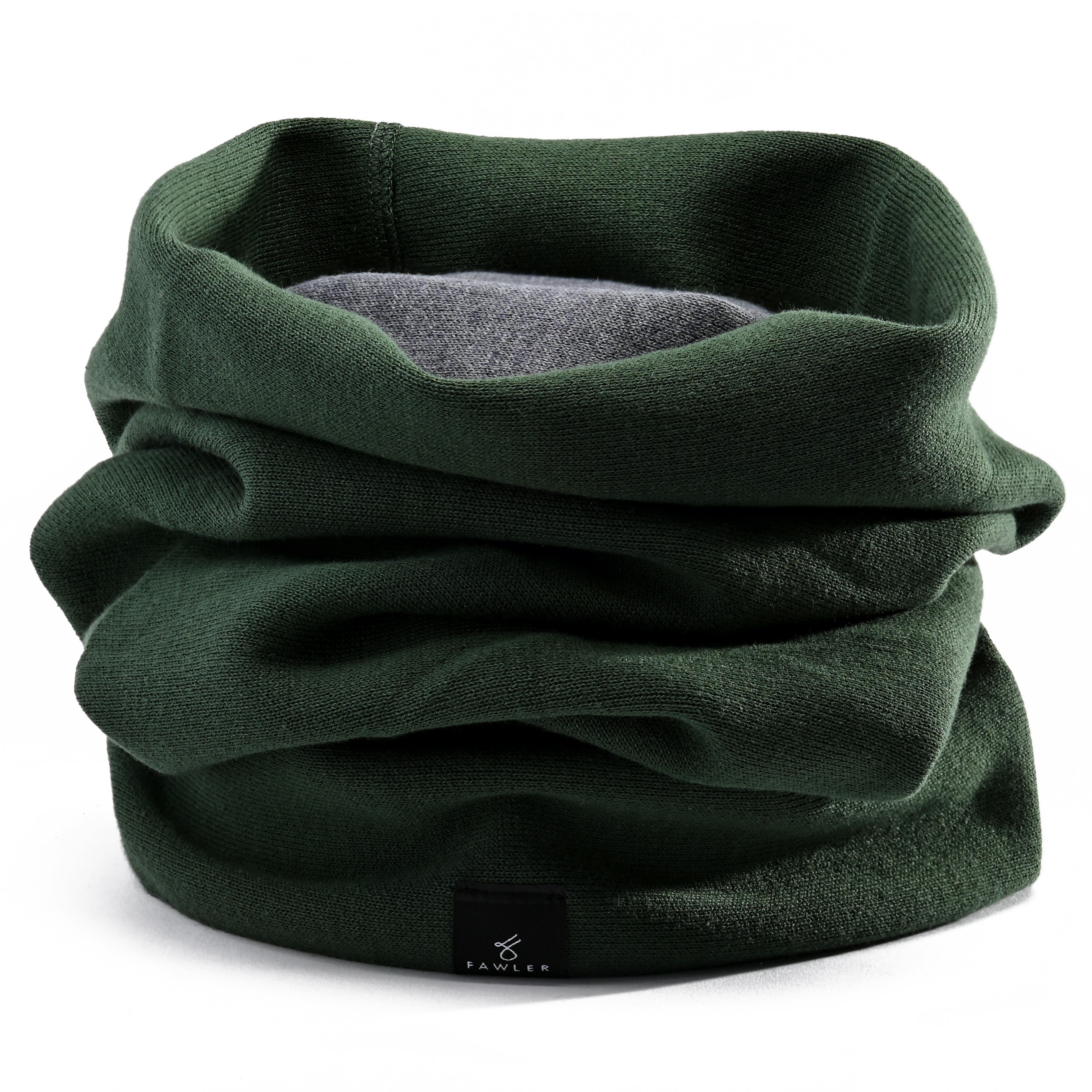 Fonz Dobbeltsidet Grønt & Gråt Infinity Tubehalstørklæde